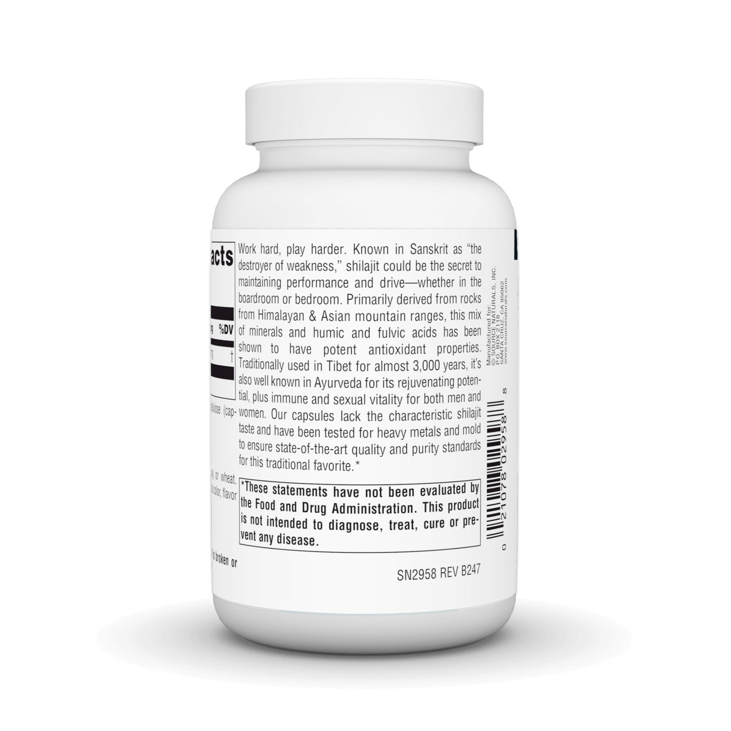 Source Naturals Shilajit Extract Capsule, 500 mg, 120 Capsules