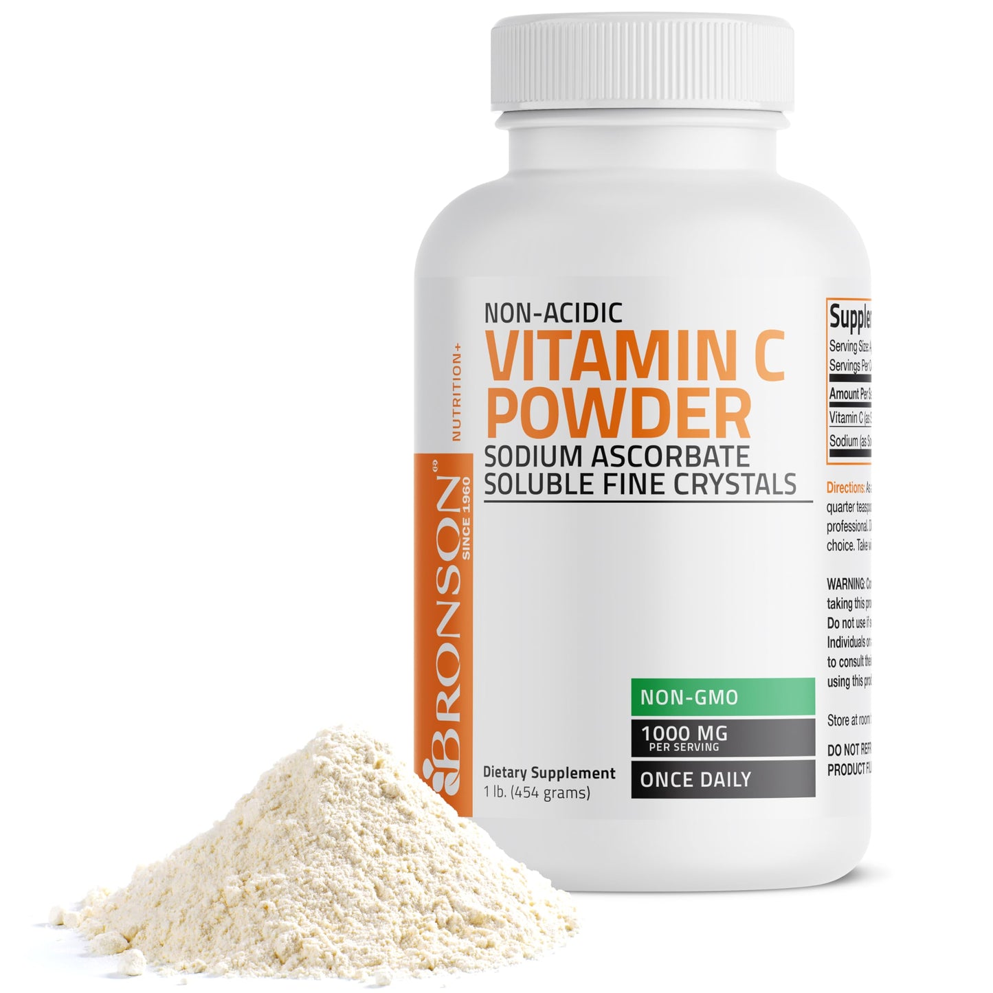 Bronson Non Acidic Vitamin C Powder Sodium Ascorbate 16 oz