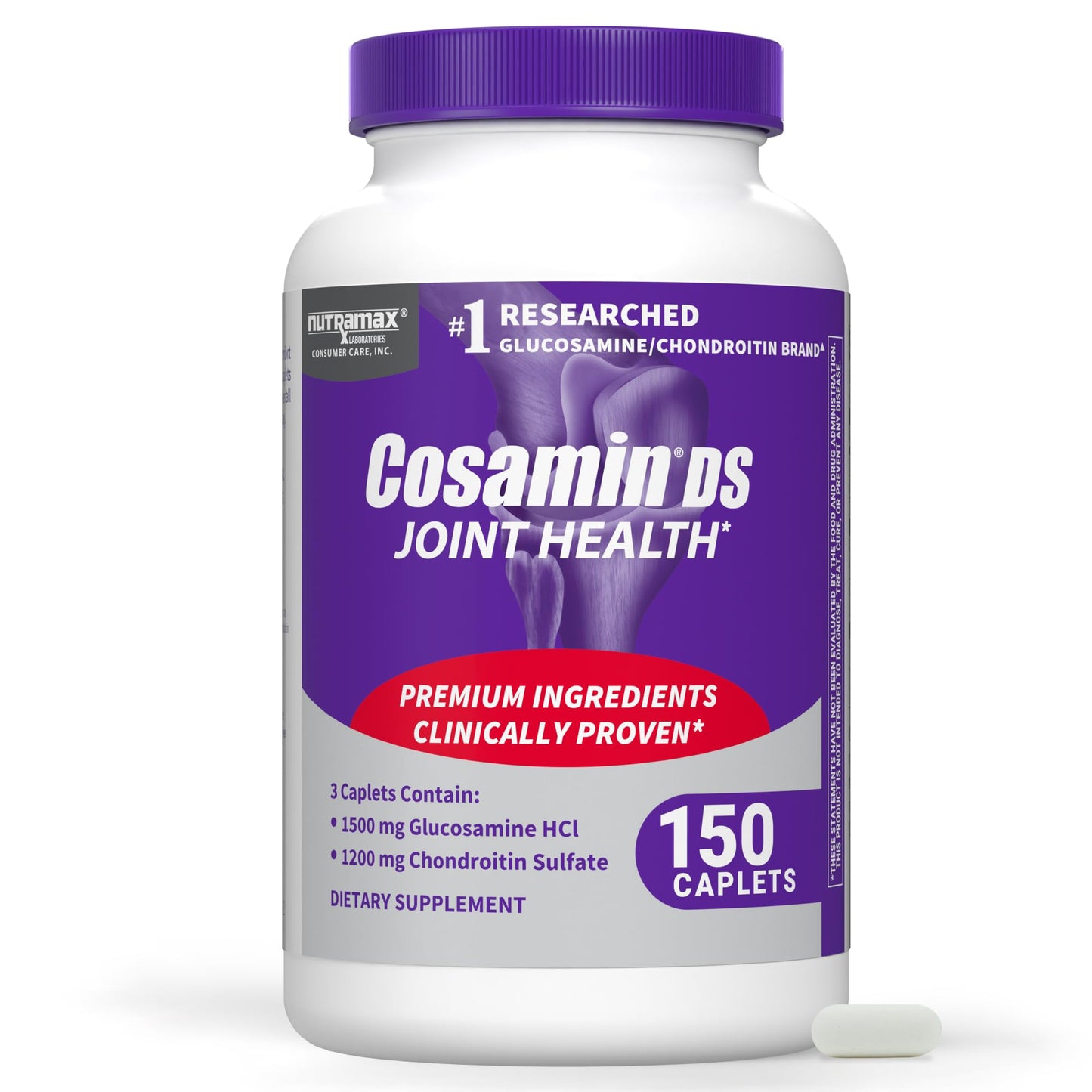 Nutramax Laboratories Cosamin DS Joint Health Supplement with Glucosamine & Chondroitin Caplets, 150 Caplets
