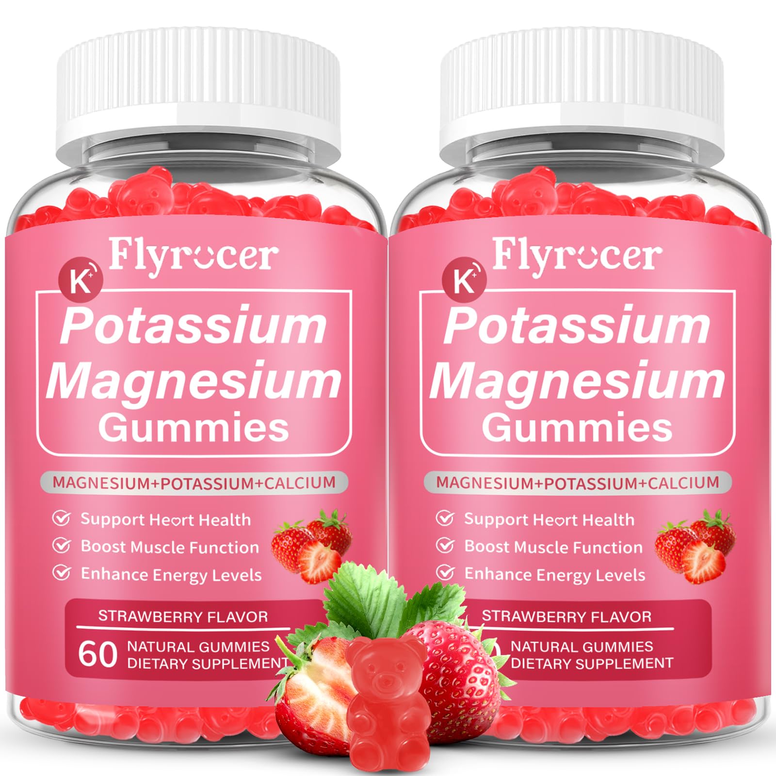 Flyrocer Potassium Magnesium Gummies, 120 Gummies