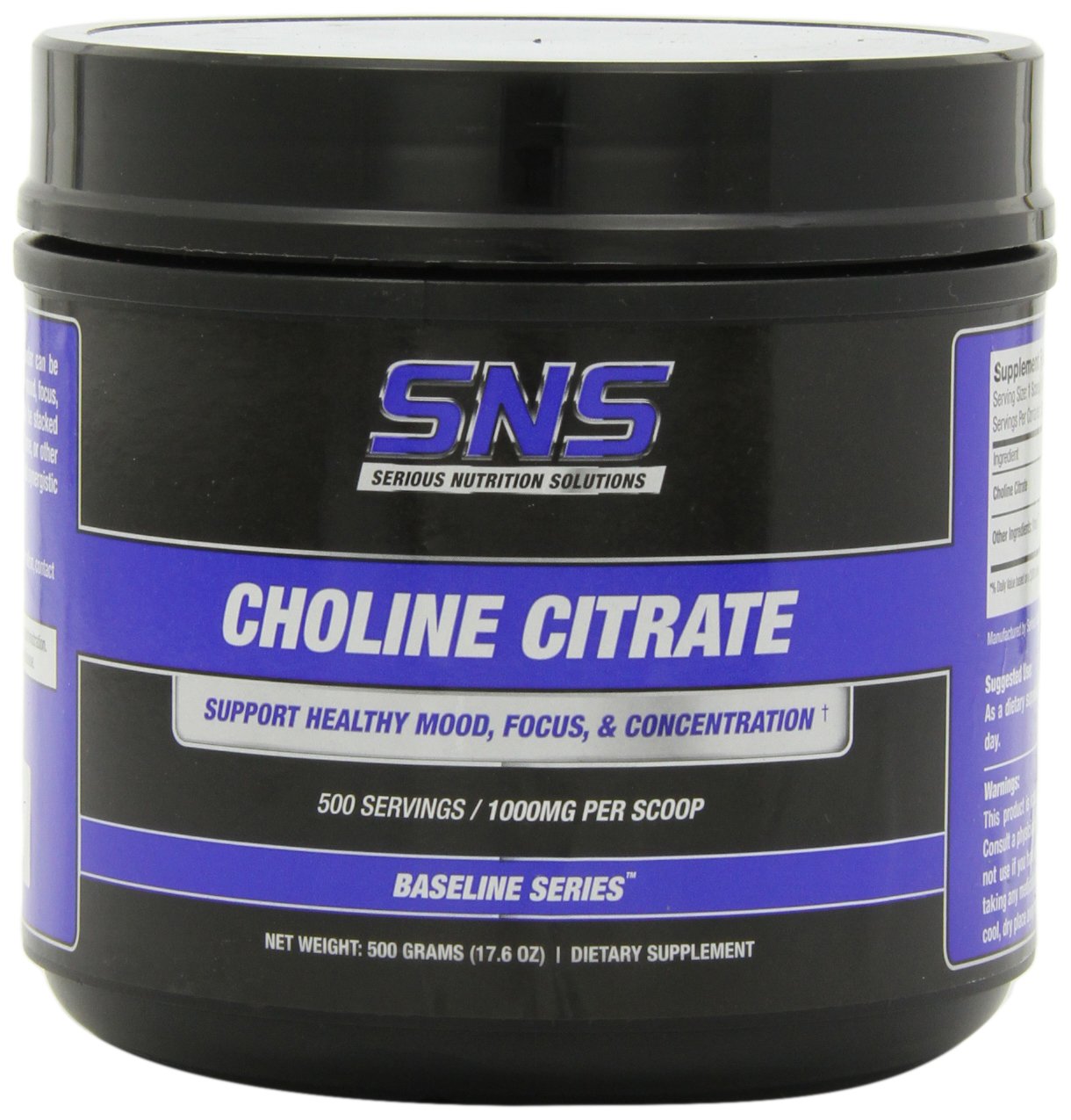 Serious Nutrition Solutions Choline Citrate Powder, 17.6