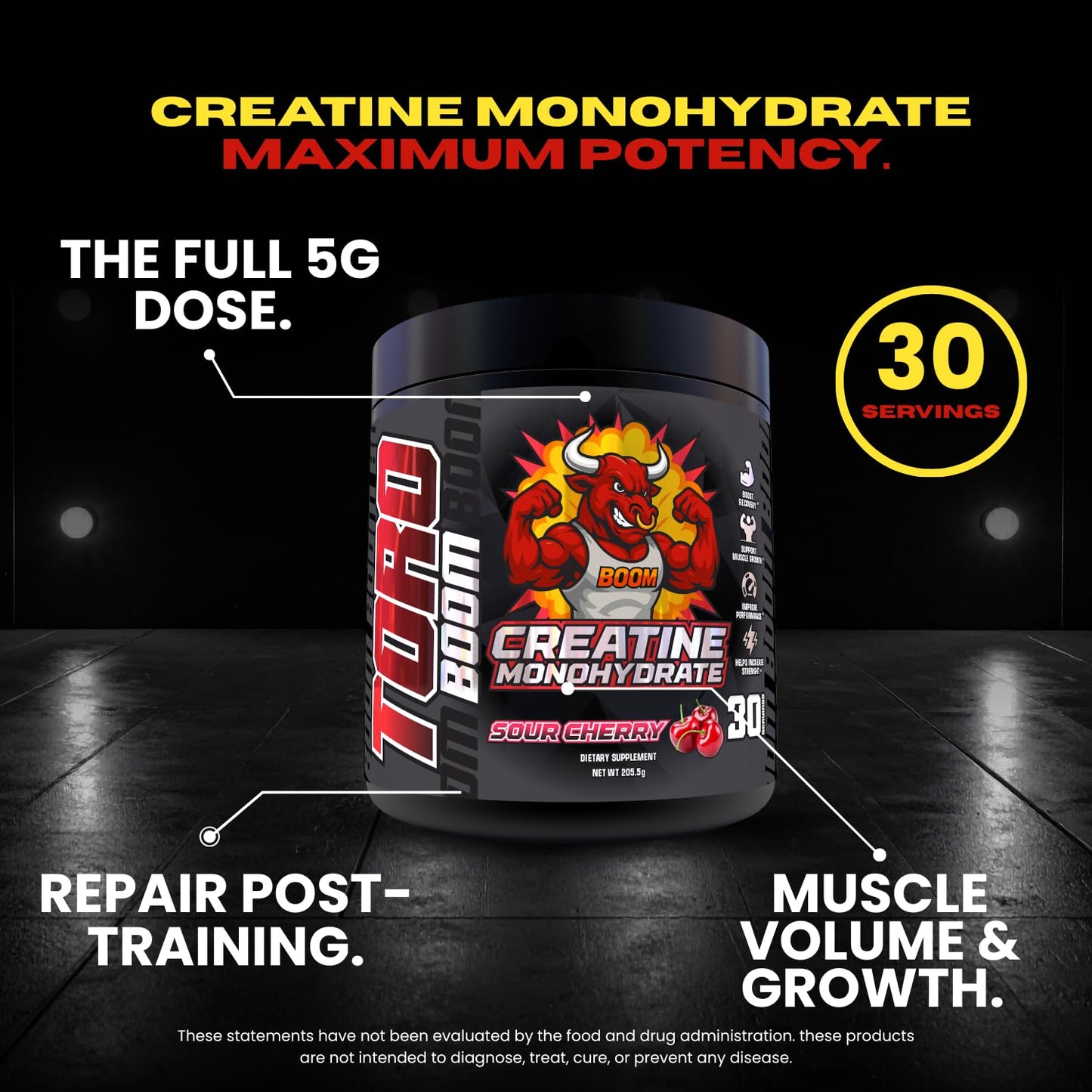 TORO BOOM Creatine Micronized Powder, 1 Ounce (Pack of 1)