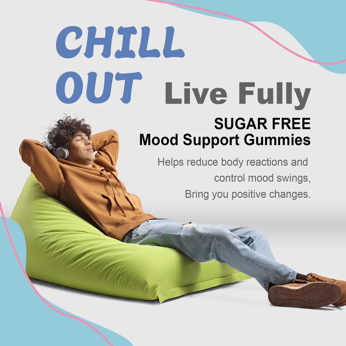 LILICARE Ashwagandha Mood Support Supplement Calm Relax, Gummies, 120