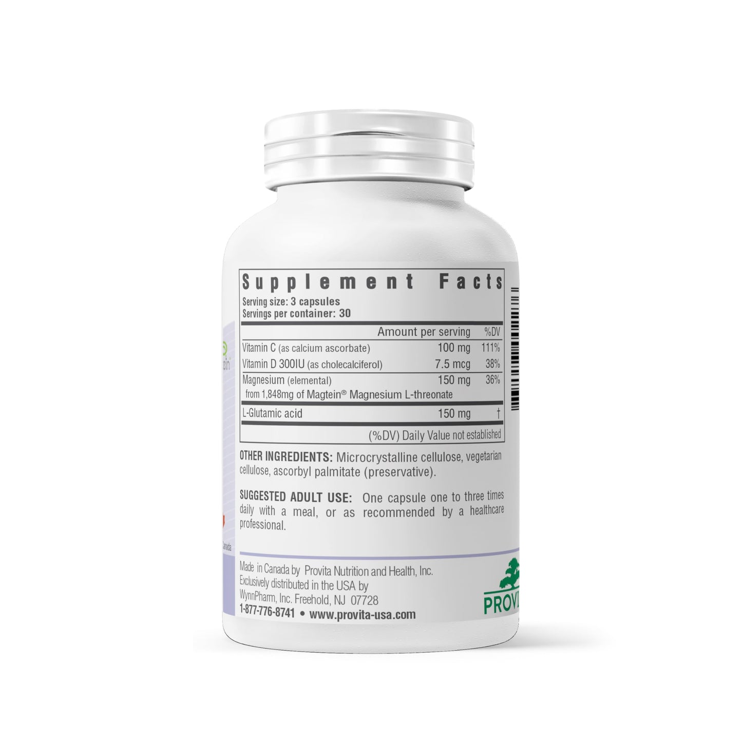 PROVITA Magnesium L-Threonate Supplement Capsules 90 Count