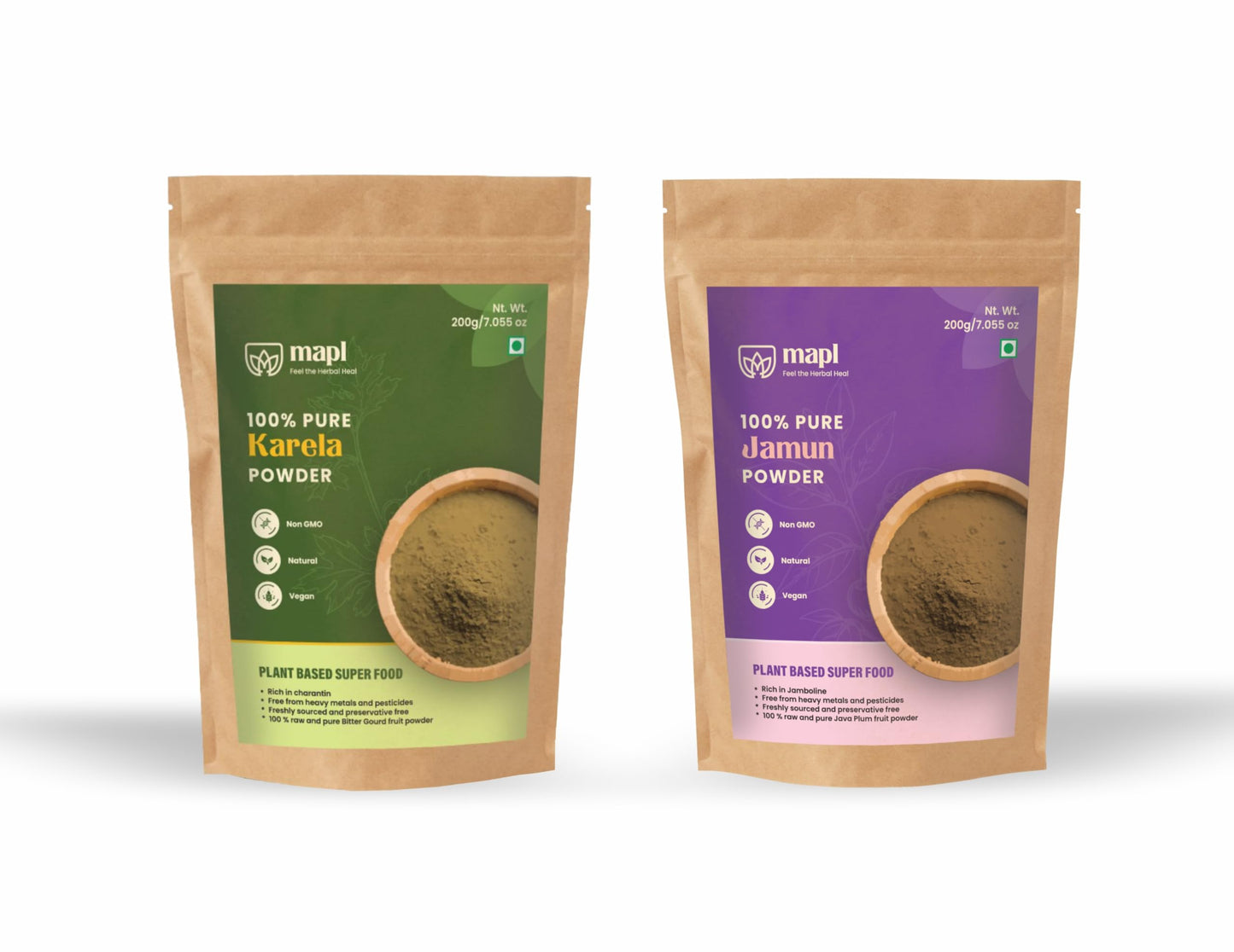 MAPL Karela and Jamun Powder Combo Pack, 7.06 oz