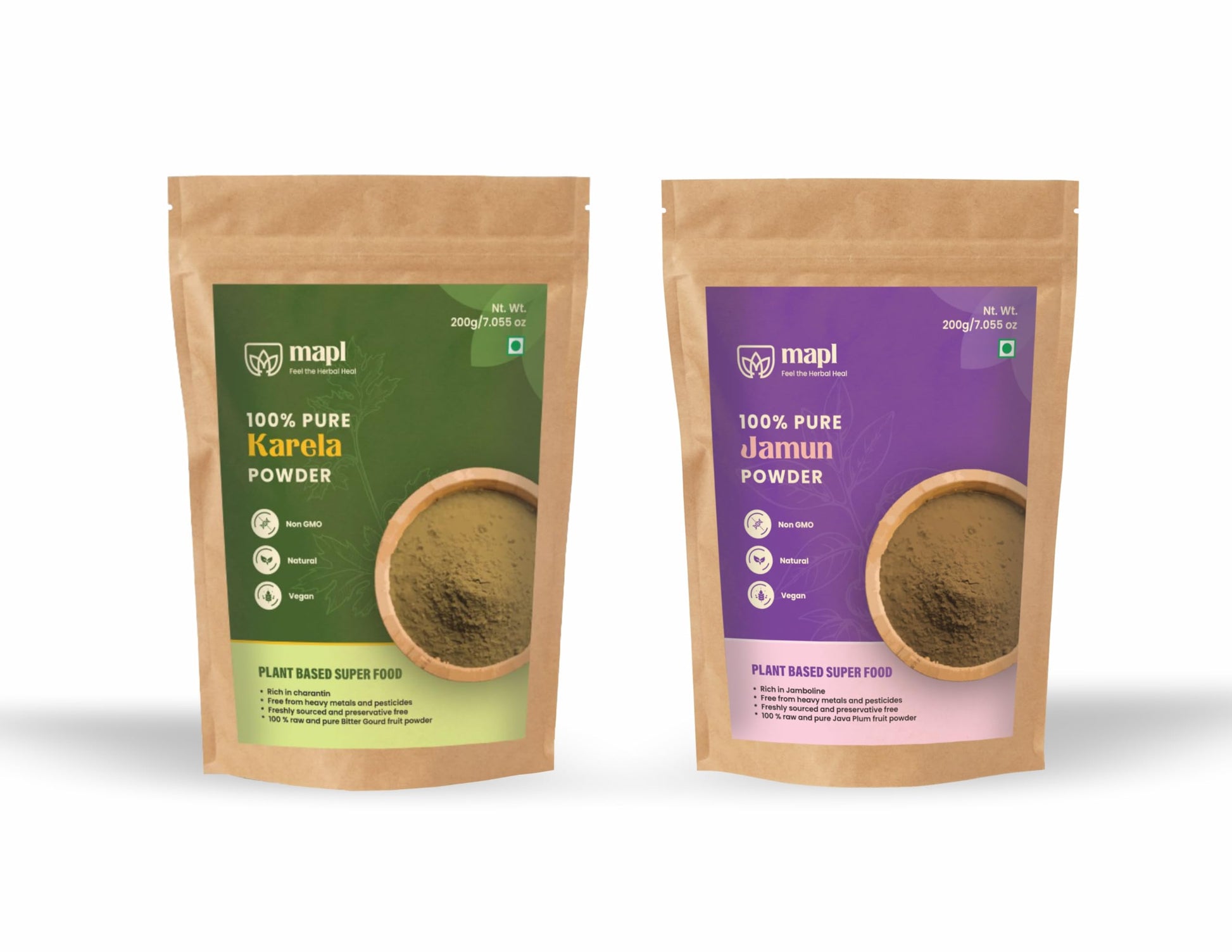 MAPL Karela and Jamun Powder Combo Pack, 7.06 oz