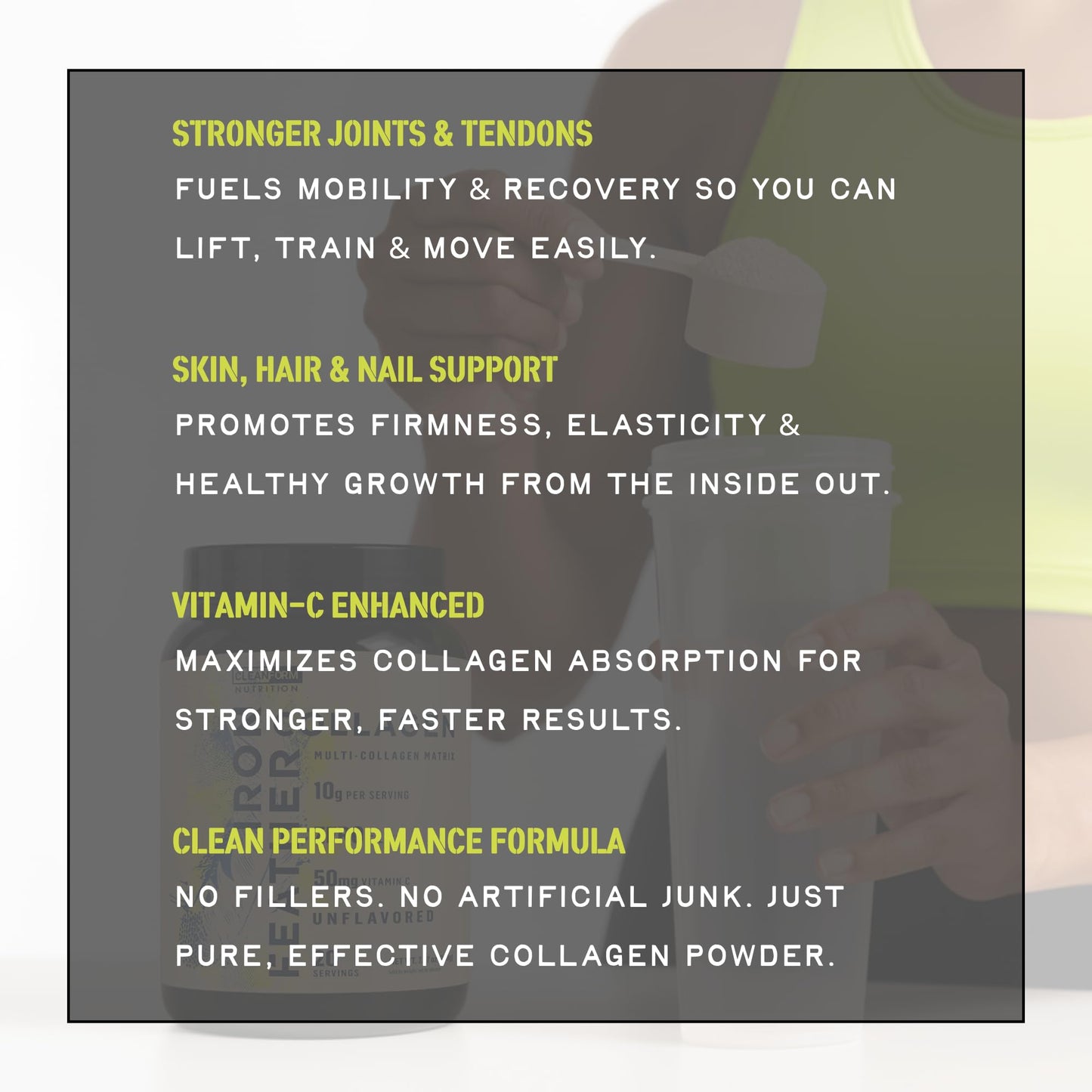 CleanForm Nutrition Iron Feather Collagen Powder 10.32 Ounce