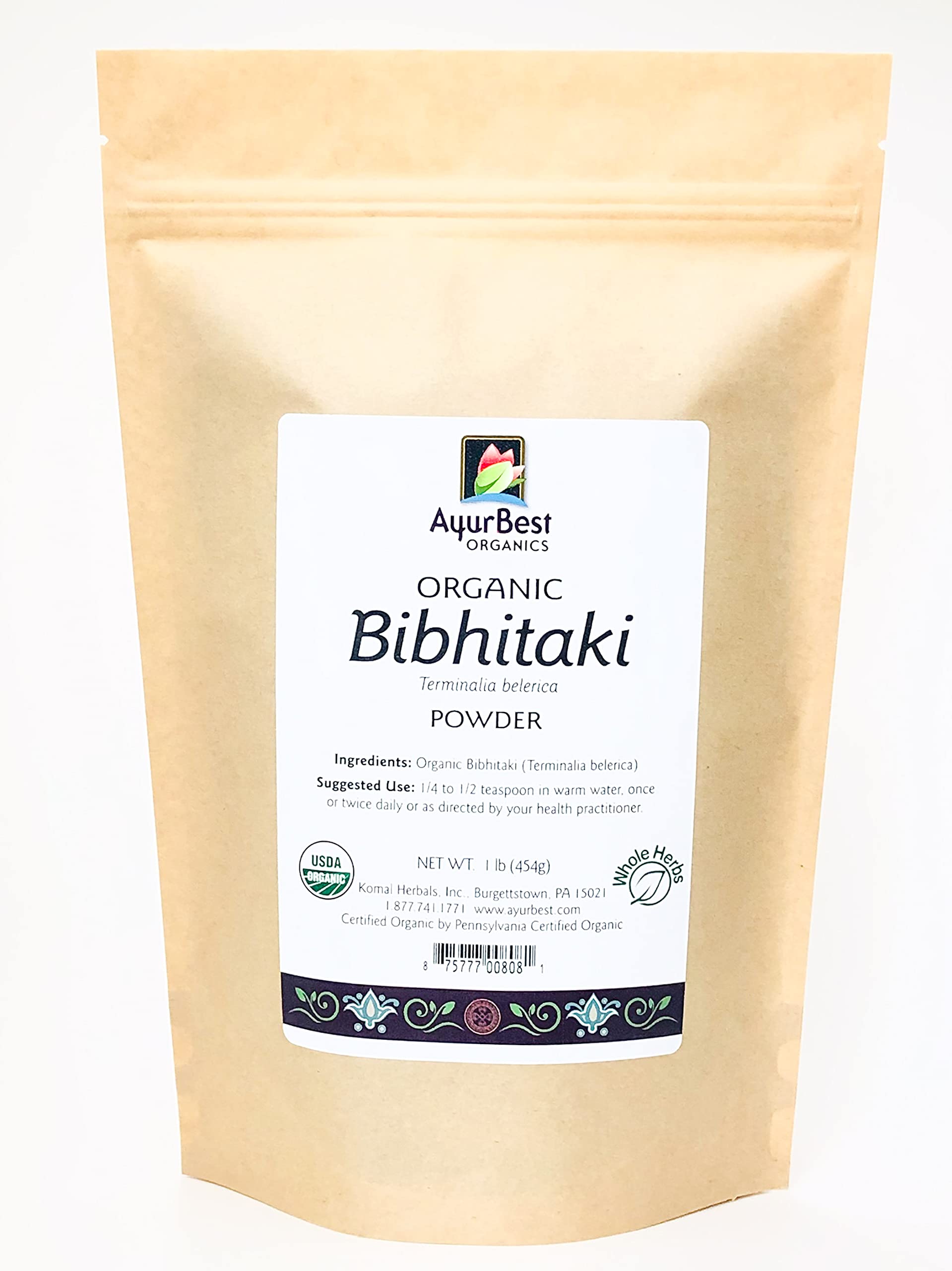 AyurBest Organics Bibhitaki, Baheda, Terminalia bellirica Powder 16 oz