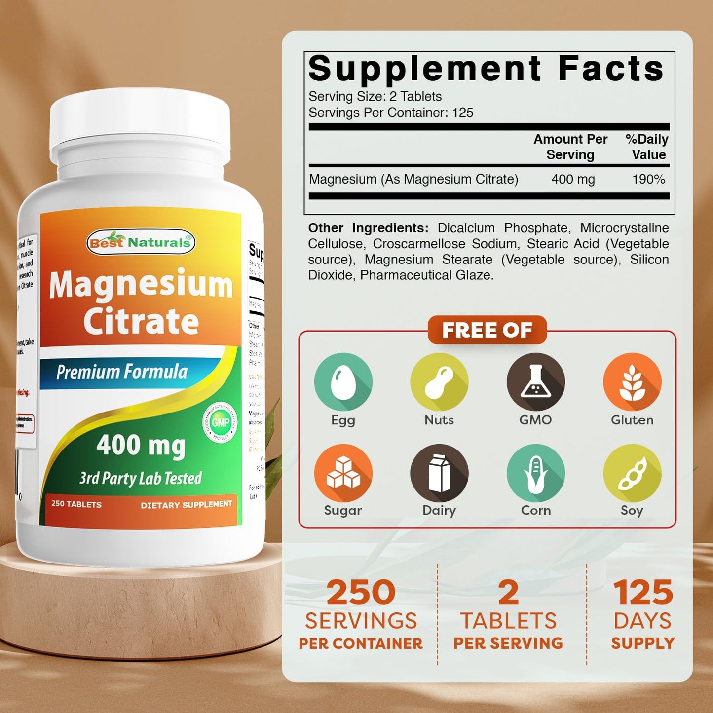 Best Naturals Magnesium Citrate Tablets 250