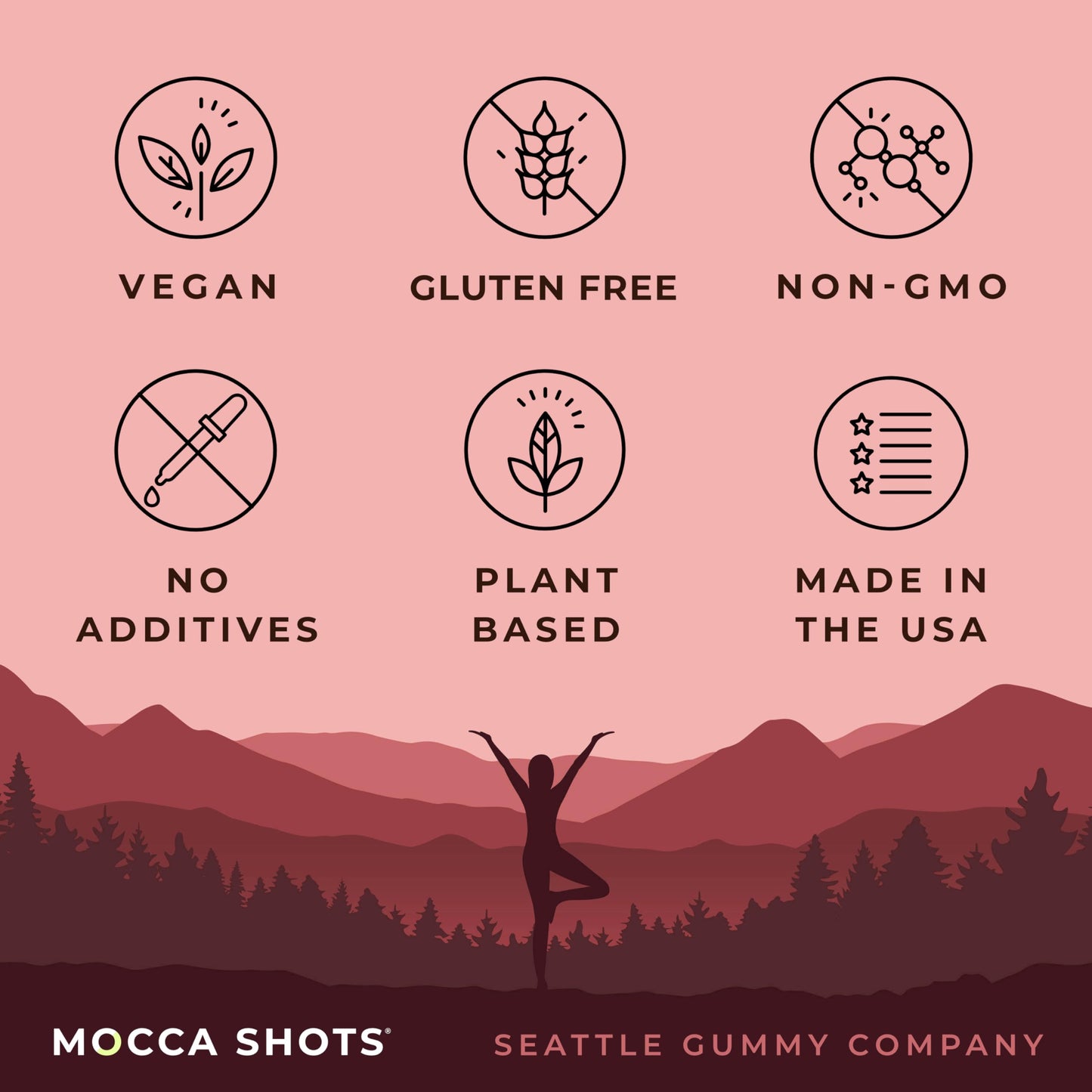 SGC Mocca Shots Sugar-Free Caffeine Gummies Strawberry 200mg, Gummy, 12