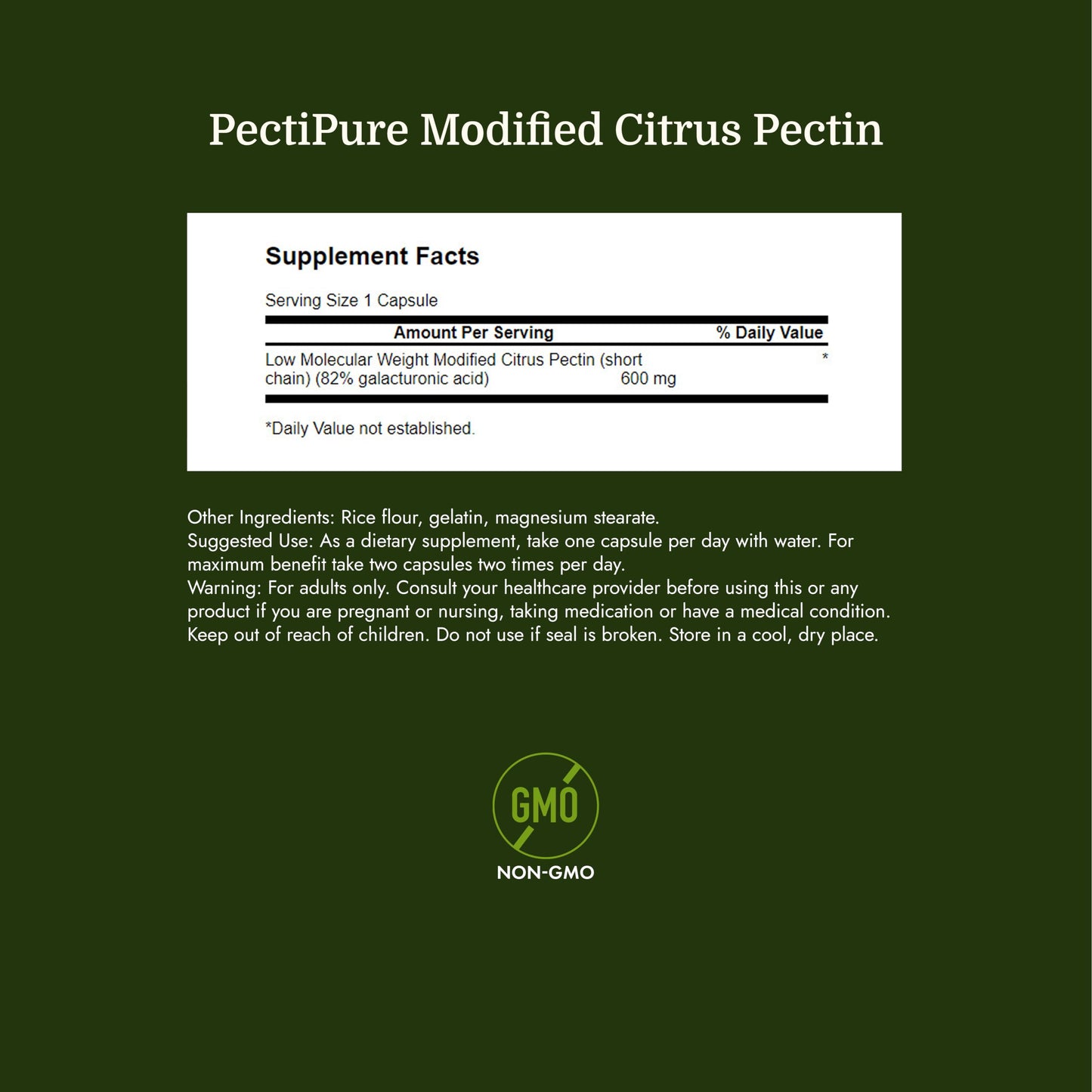 Swanson PectiPure Modified Citrus Pectin Cellular and Digestive Health Supplement Capsules, 60 Count