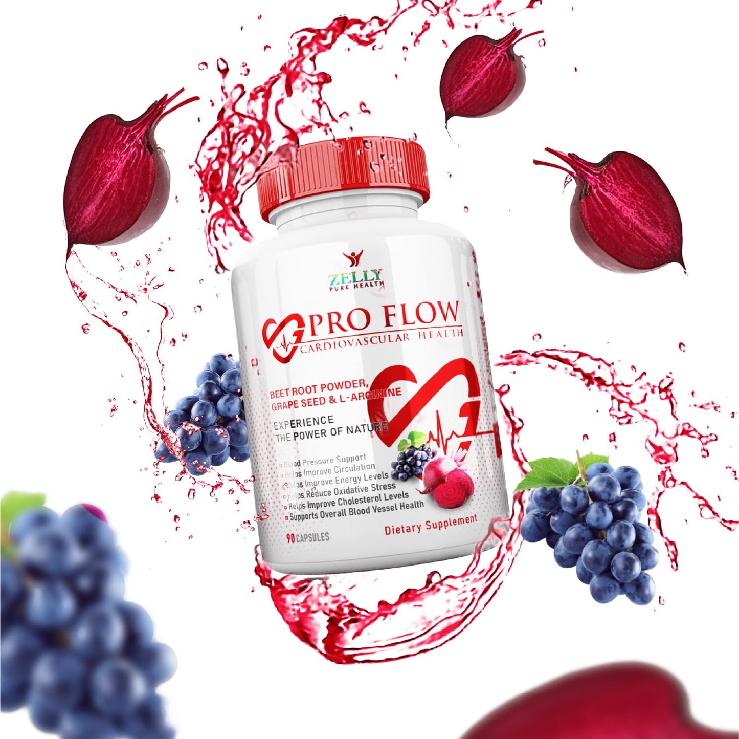 Zelly Pure Health Pro Flow Circulation Support Supplement Capsule, 90 Count