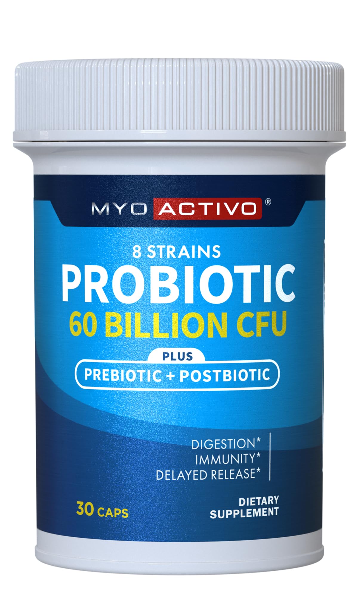 MyoActivo 60 Billion CFU Probiotic Tri-Blend 8 Strains Capsules 30 Count