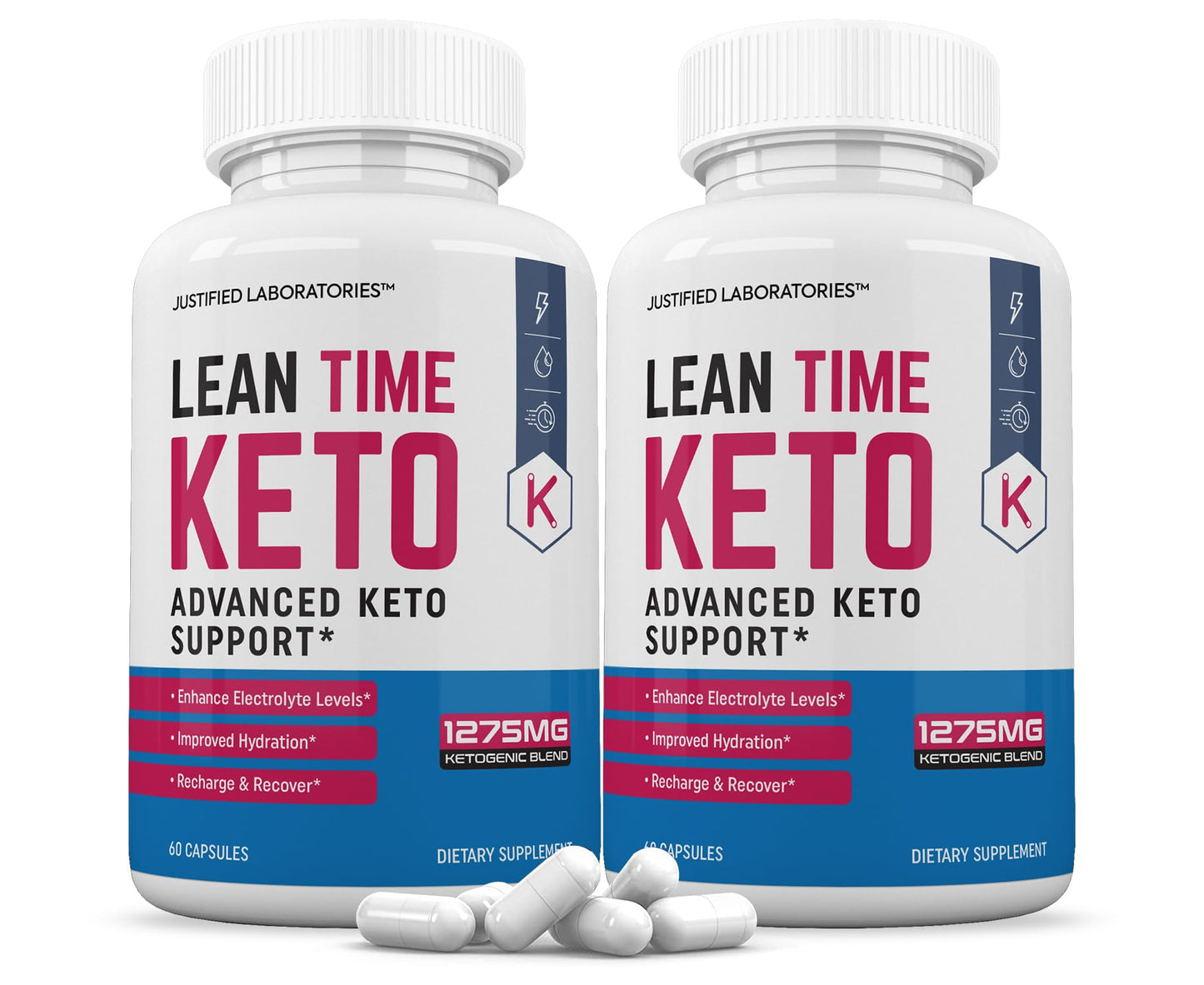 Justified Laboratories Lean Time Keto Pills 1275MG Capsules, 60 Capsules