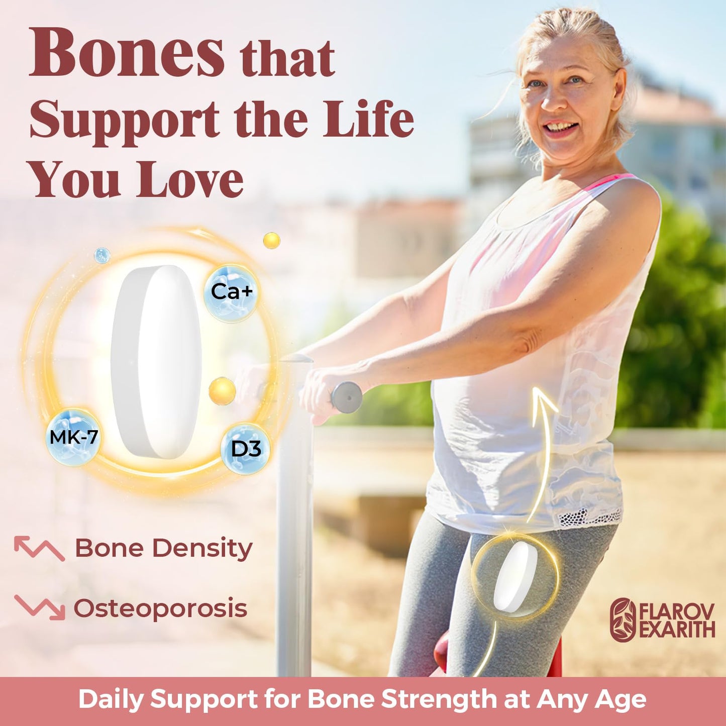 Flarovexarith OsteoCII Renew Triple Strength – Advanced Joint, Bone & Skin Formula with Collagen, Glucosamine, Chondroitin, Calcium, MK-7, Vitamin D3, Hyaluronic Acid, 360 Tablets