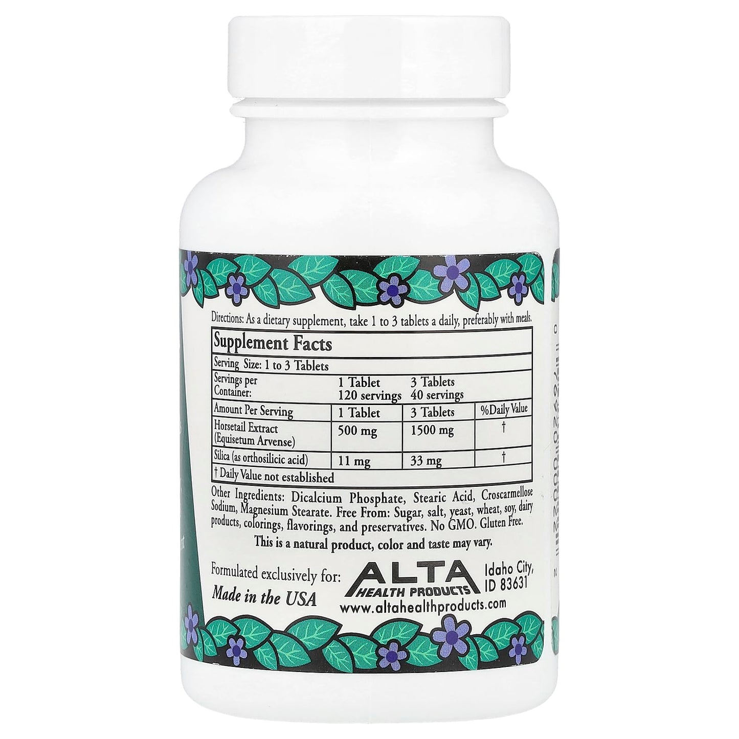 Alta Health Silica with Bioflavonoids 500 mg Tablets, 120 Tablets