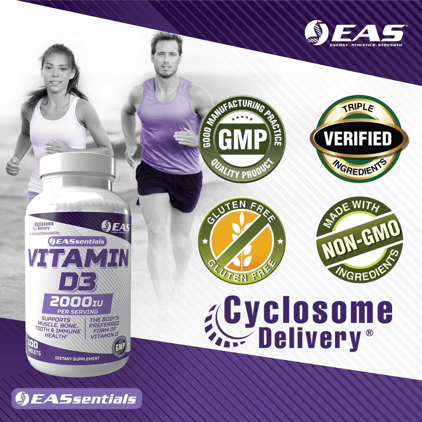 EAS Vitamin D3 2000 IU Tablet, 100 Tablets