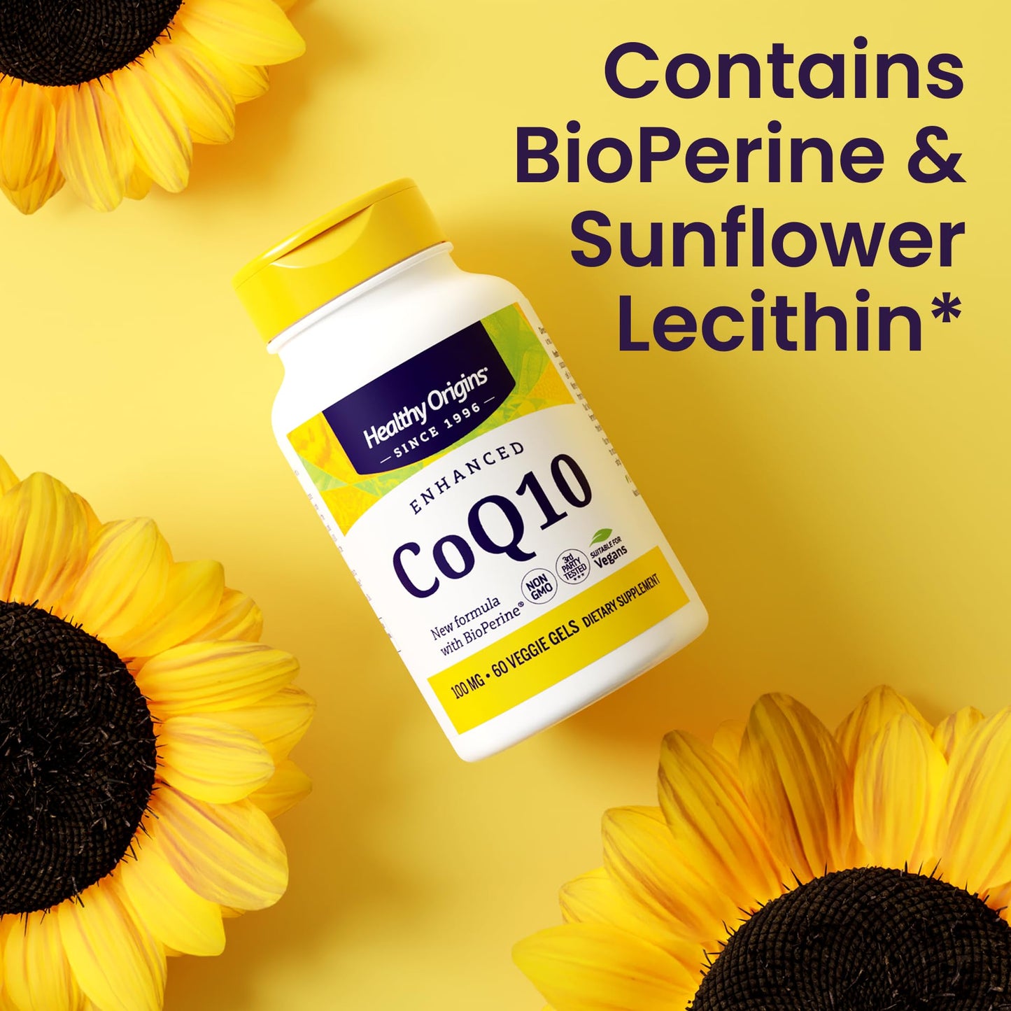 Healthy Origins Natural Enhanced CoQ10 (BioPerine) Softgels 60