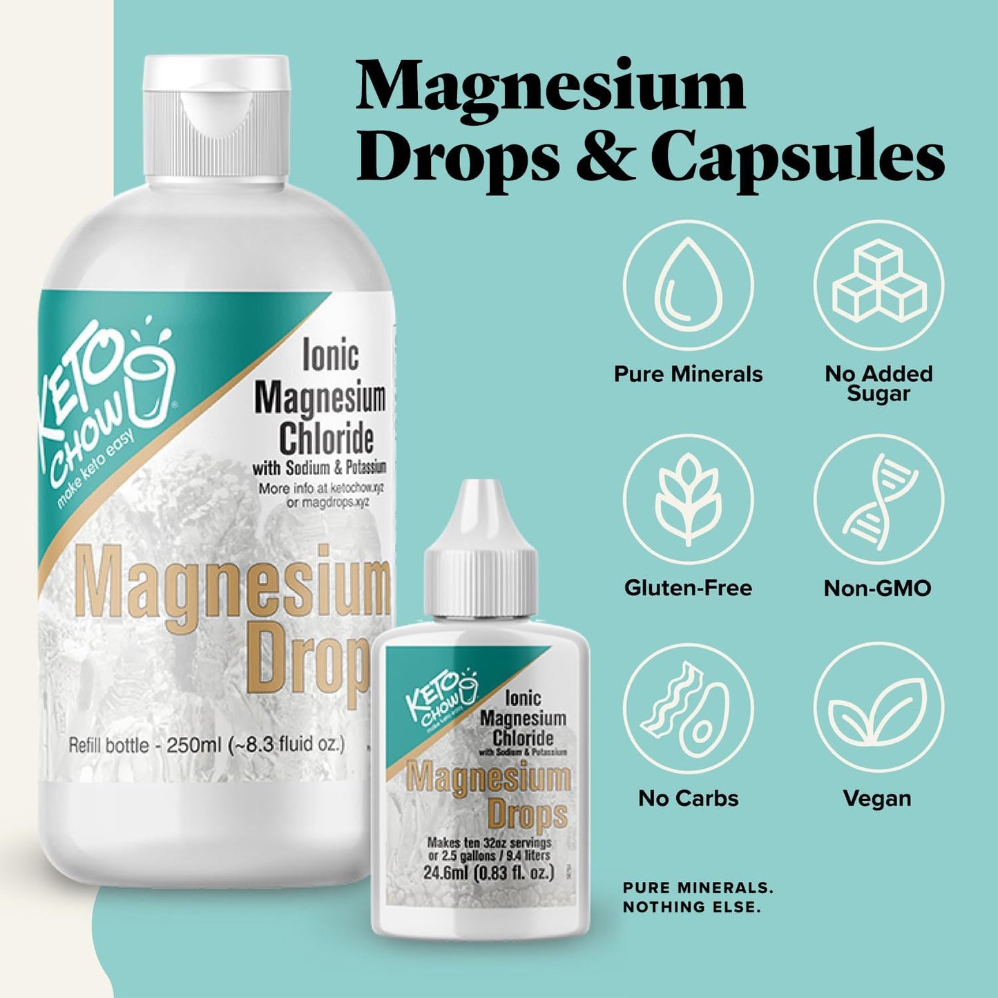 Keto Chow Magnesium Chloride Supplement Powder 0.83 Fl Oz