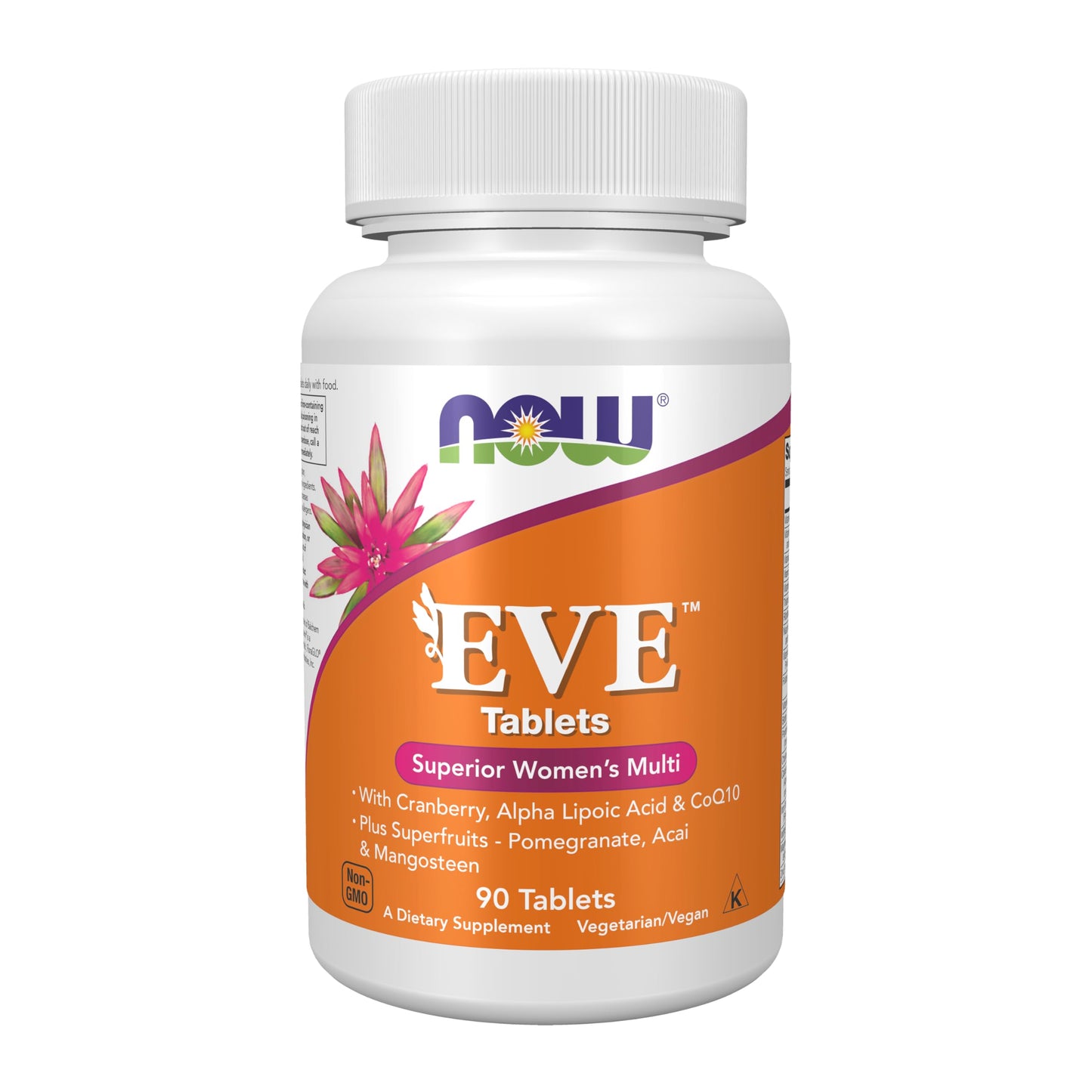 NOW Foods Eve Women's Multivitamin with Cranberry, Alpha Lipoic Acid and CoQ10, plus Superfruits - Pomegranate, Acai & Mangosteen, 90 Tablets
