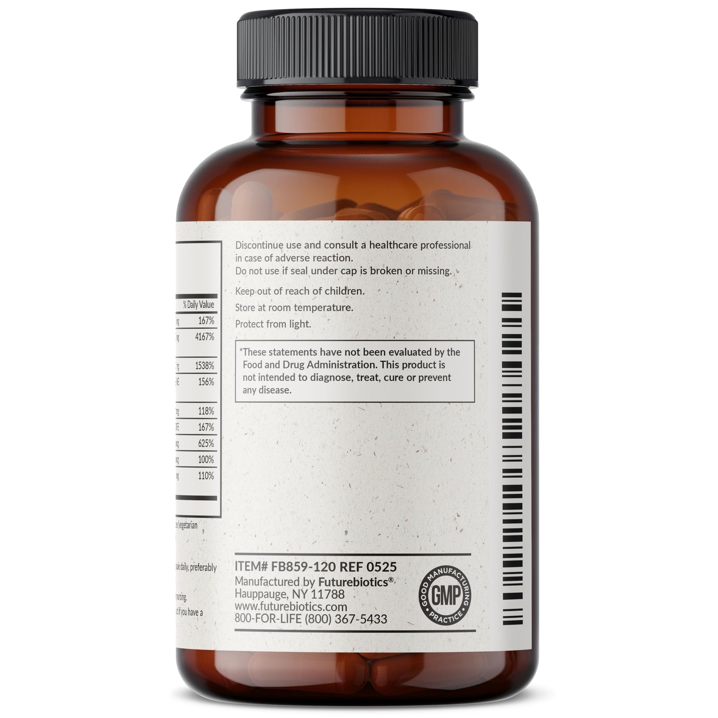 Futurebiotics Vitamin B Complex with Vitamin C Capsules, 120 Count