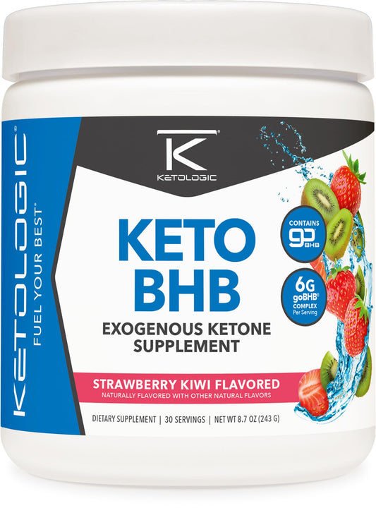 Ketologic Keto BHB Powder Strawberry Kiwi Flavor, 8.7 Ounce