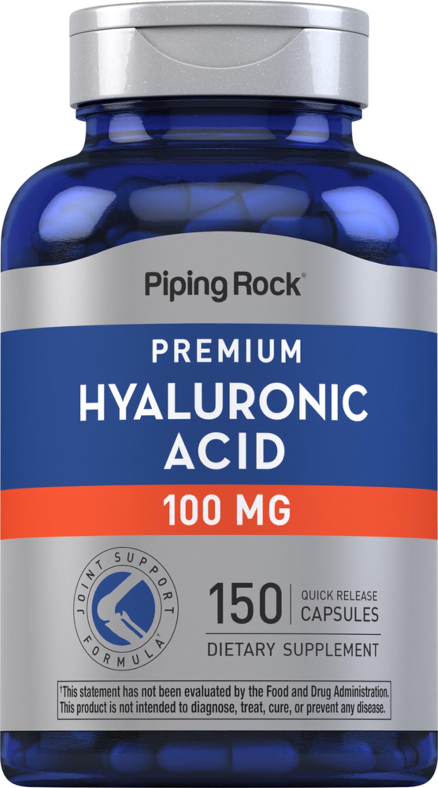 Piping Rock Hyaluronic Acid Supplement 100mg, 150 Capsules