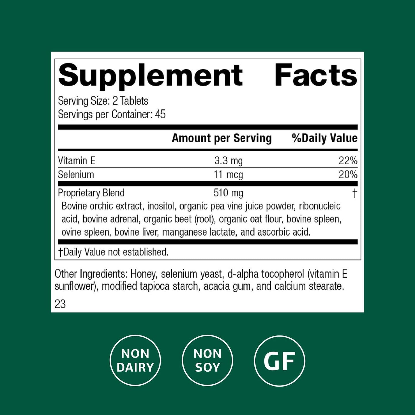 Standard Process Cataplex E Tablet - Thyroid Health Support with Antioxidant Vitamin E & Selenium - Endocrine Gland Health Support - Gluten-Free, Non-Dairy & Non-Soy, 90 Tablets