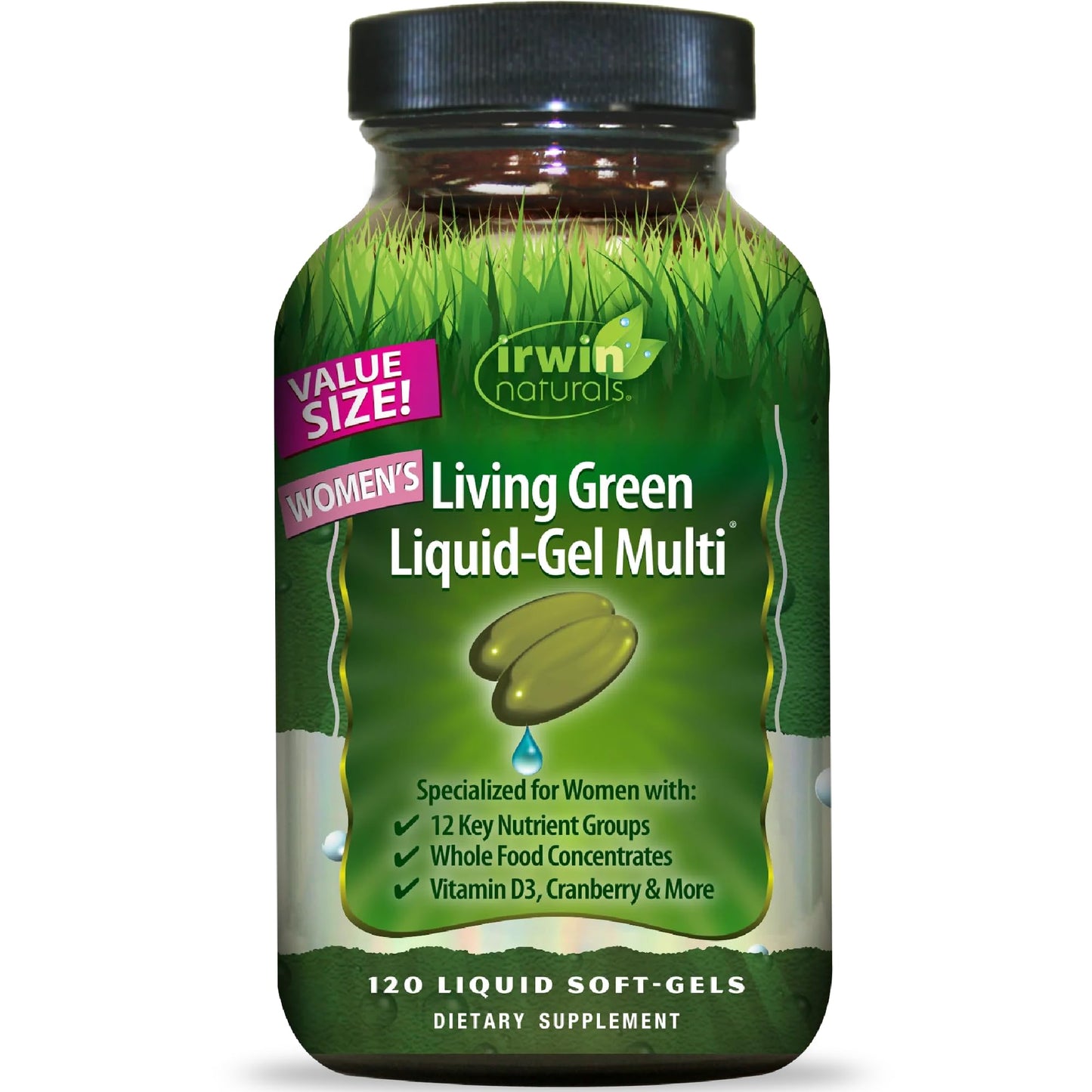 Irwin Naturals Women's Living Green Liquid-Gel Multi Softgels, 120 Count