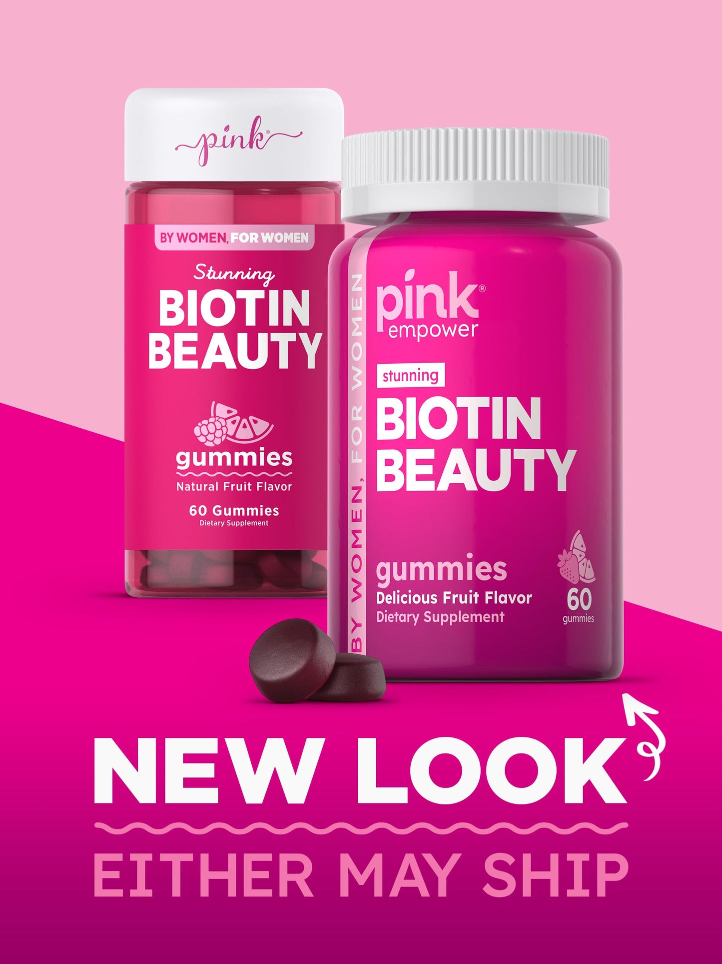 PINK Biotin Gummies for Women 60 Count