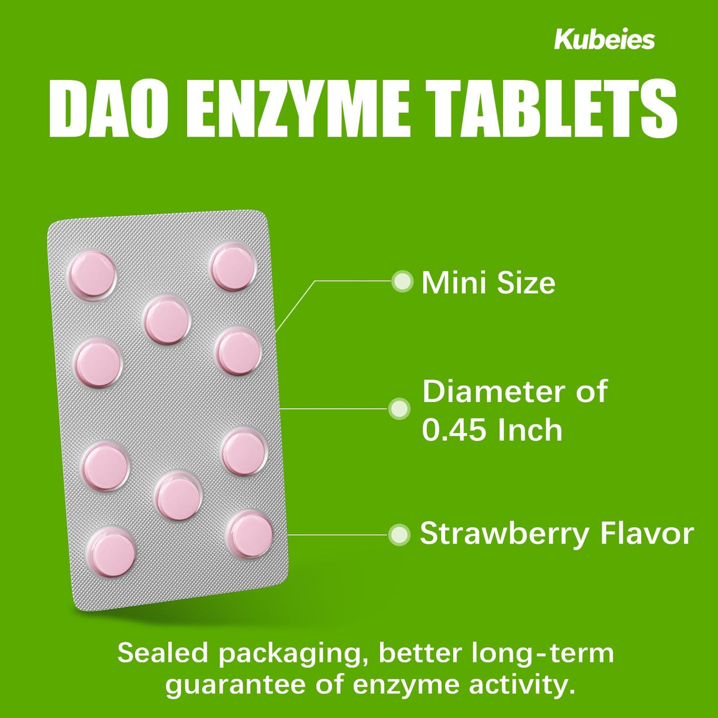 Kubeies DAO Enzyme 60,000 HDU Tablet, 90 Tablets