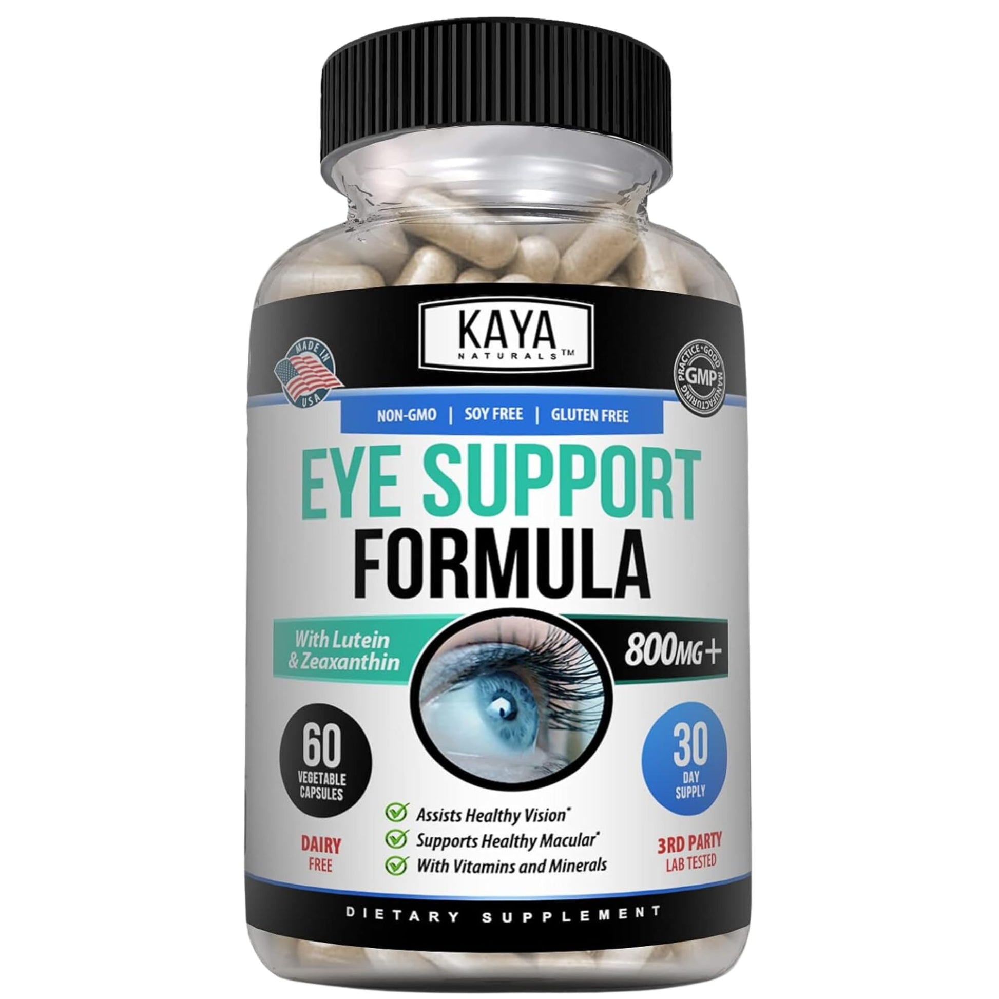 Kaya Naturals Eye Health Supplement Lutein & Zeaxanthin Capsule 60 Count