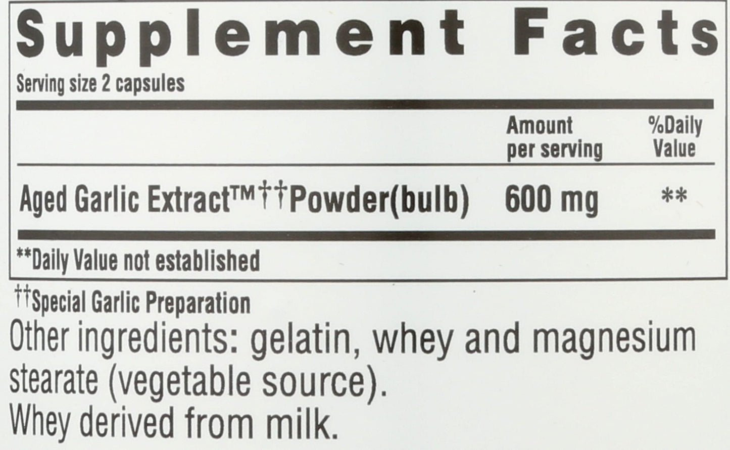 Kyolic Aged Garlic Extract Formula 100 Capsules 300 Count