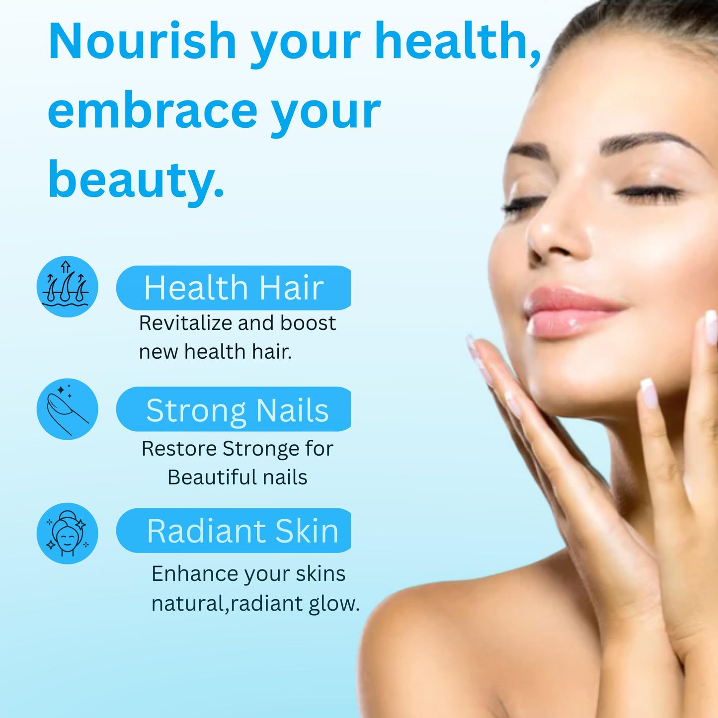 Aura HK NAD+Biotin, Resveratrol, Berberine & Anti-Aging Gummies, Hair, Skin, Nails & Joint Support, Collagen Peptides, Keratin, Zinc, Vitamin K2 & D3 Supplement, Regeneration (Blueberry), 60 Gummies