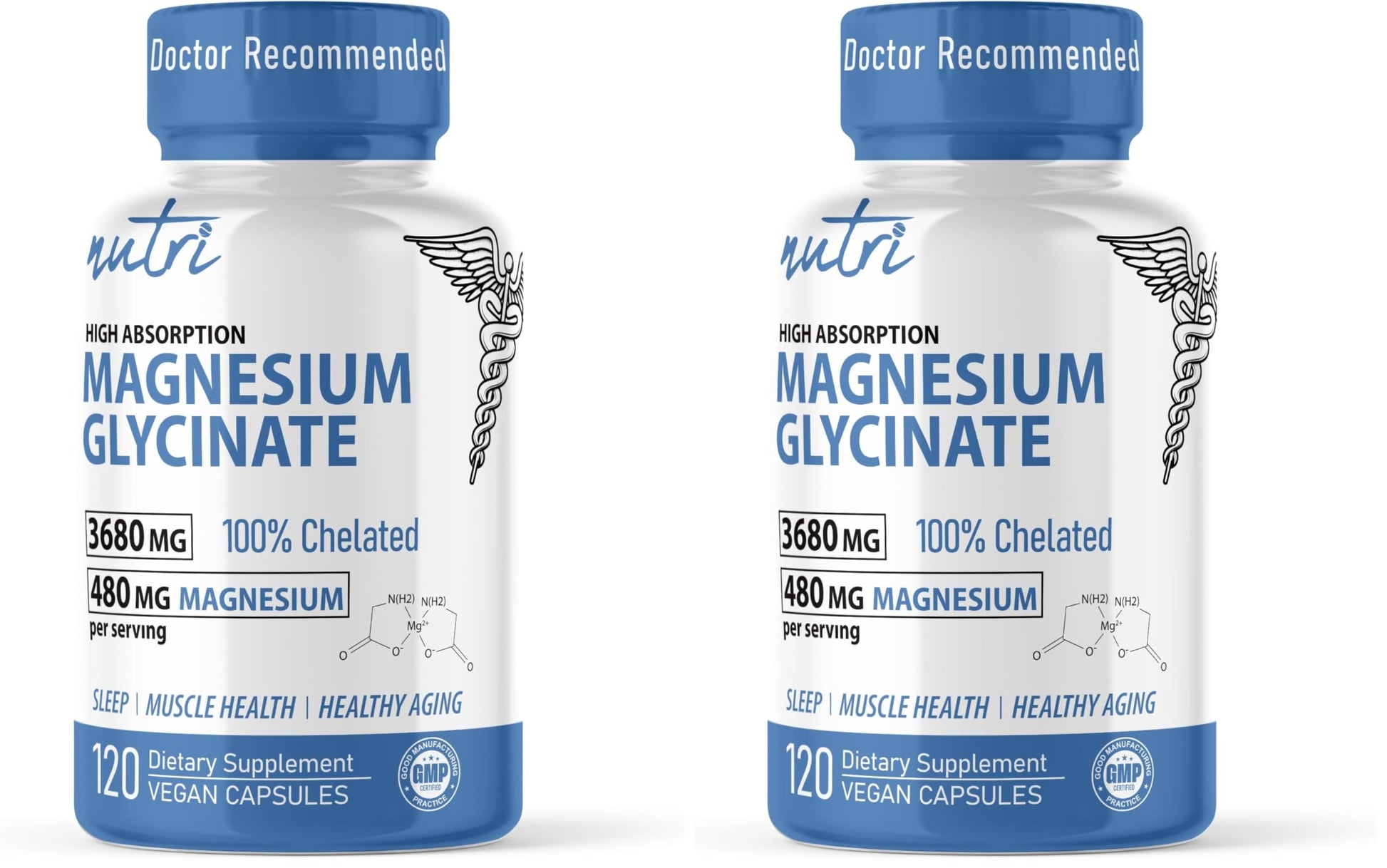 Nature's Fusions Nutri Pure Magnesium Glycinate 3680mg, 240 Capsules