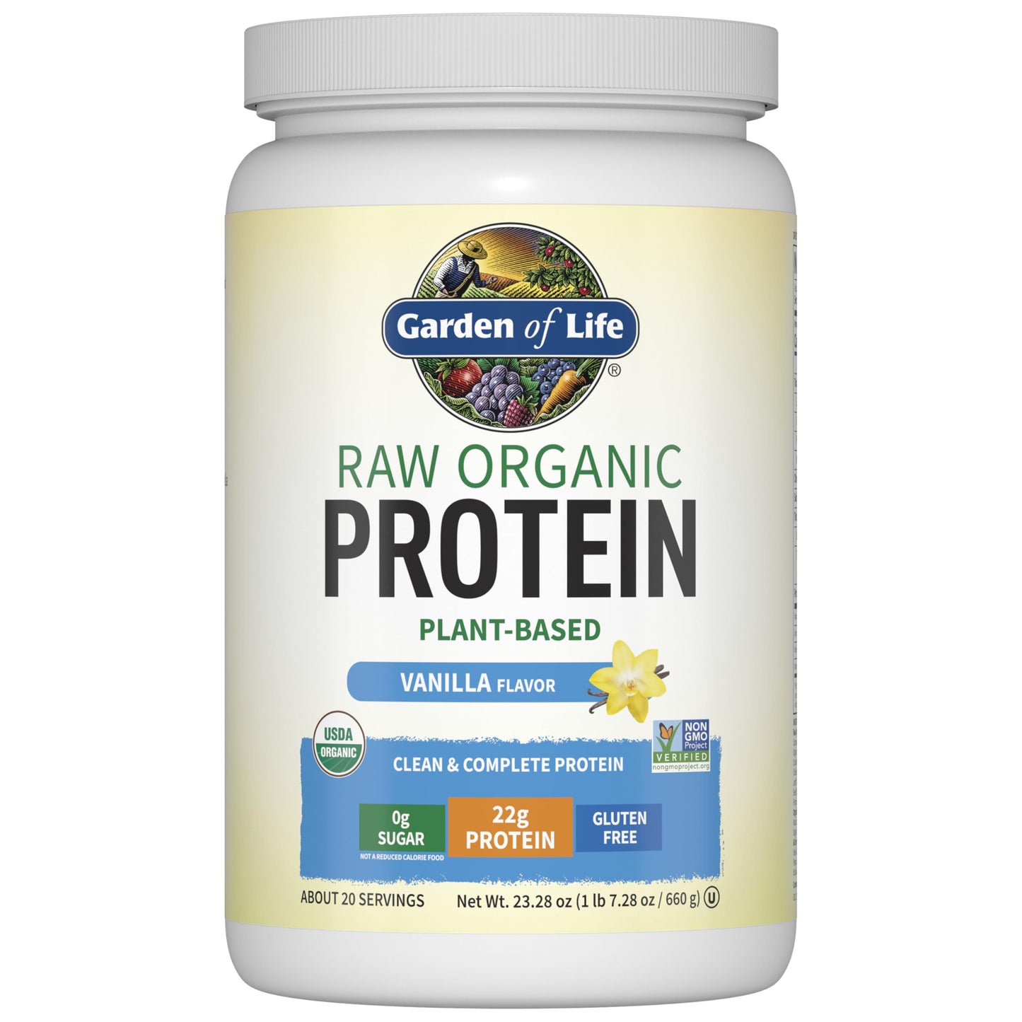Garden of Life Vegan Protein Powder, BCAA, Probiotics & Digestive Enzymes, Gluten & Lactose Free, Vanilla, 21.86