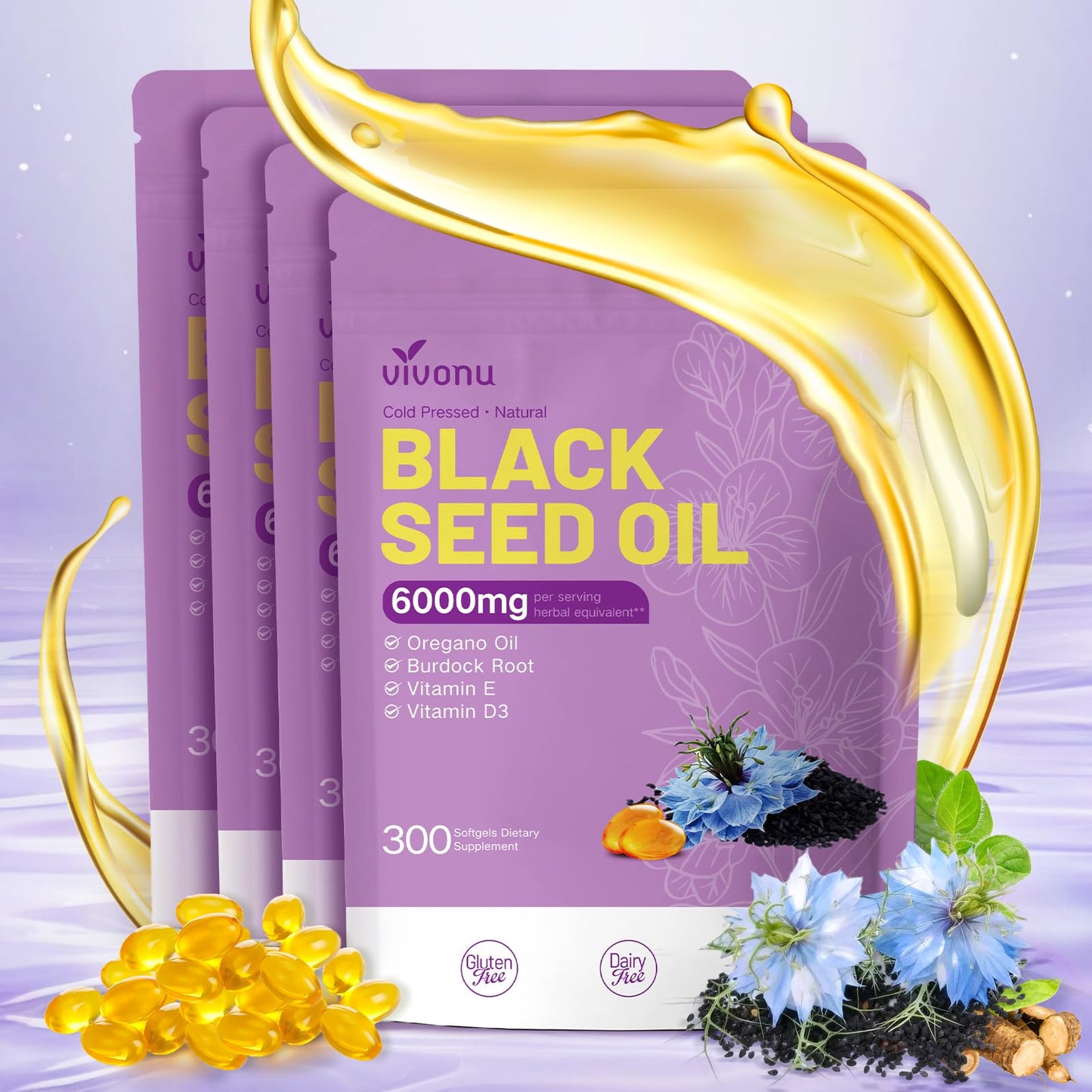 VivoNu Black Seed Oil Softgel 1 Count