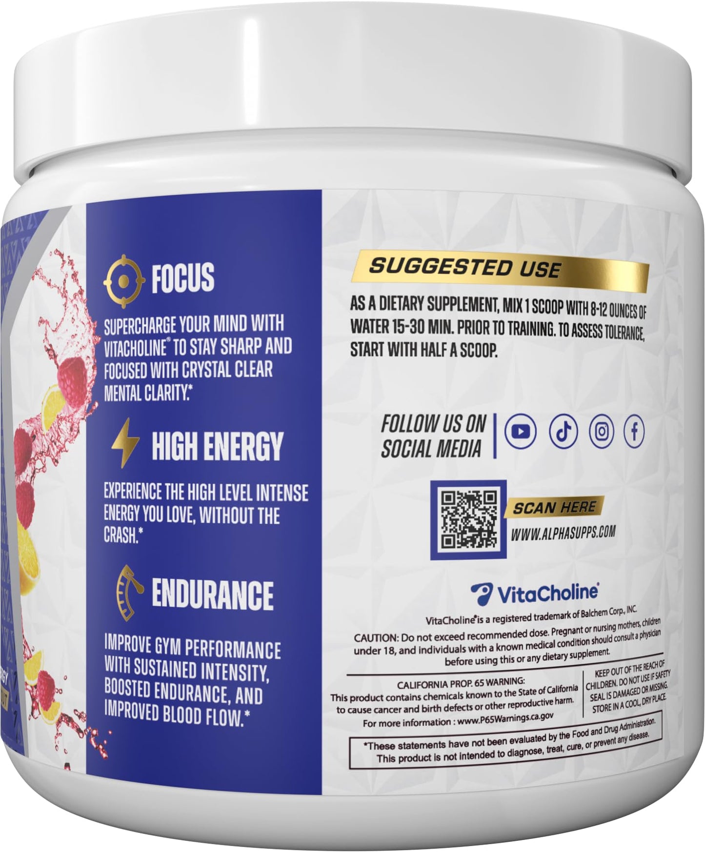 Alpha Supps Pre-Workout Powder, 10.6 oz