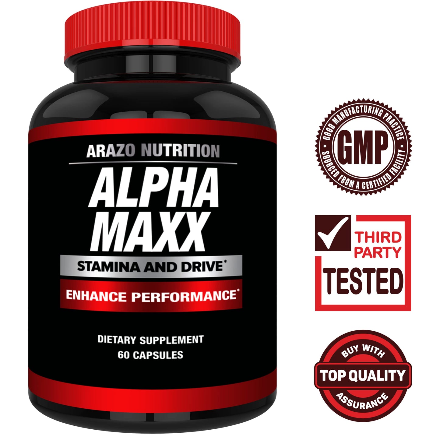 Arazo Nutrition Alphamaxx Health Supplement Capsules 60 Count