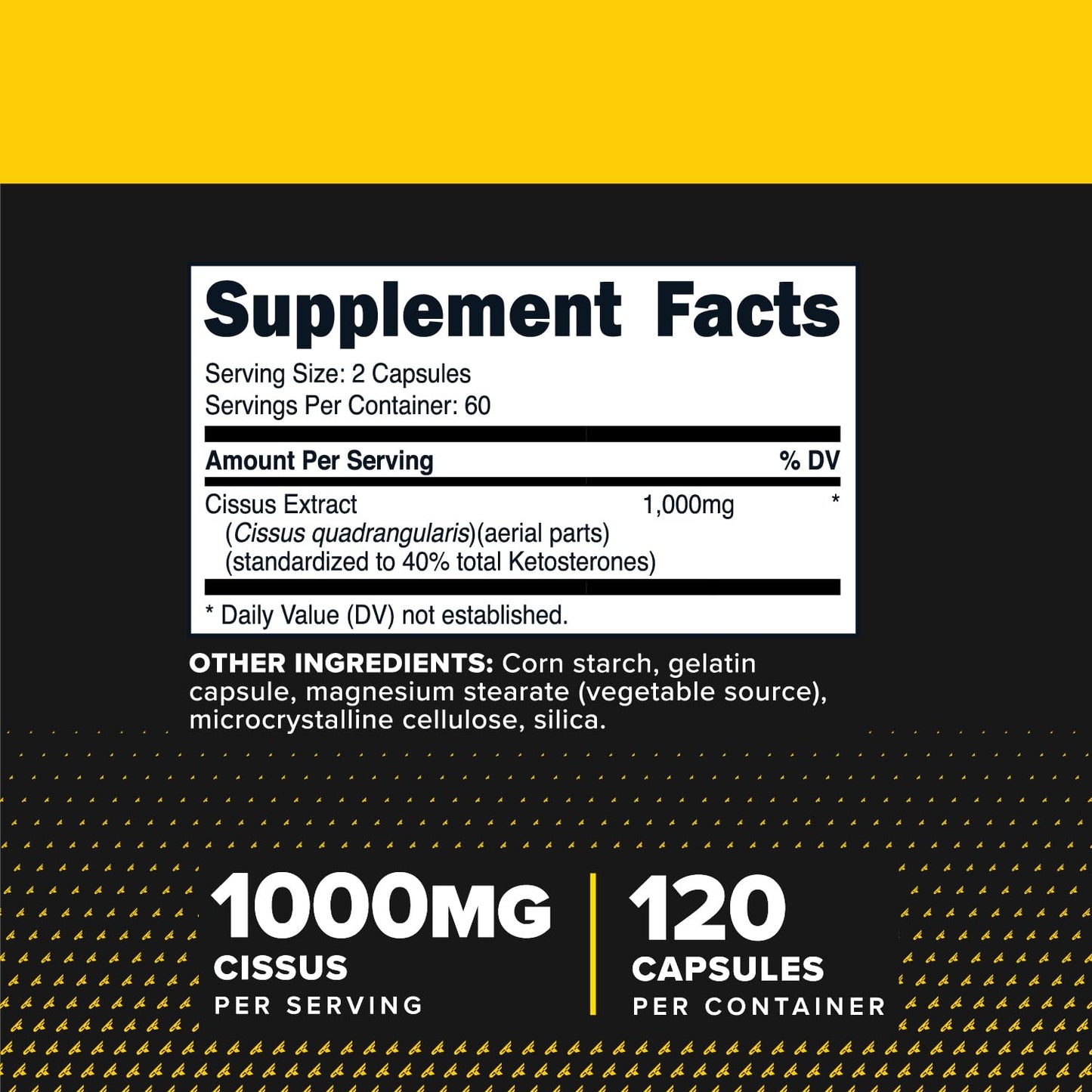 Primaforce Cissus Quadrangularis Extract (1000mg) Capsules, 120 Count