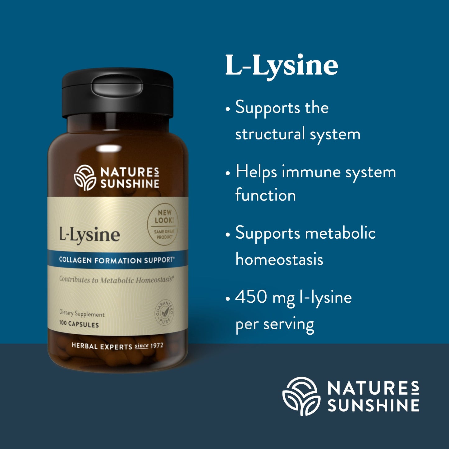 Nature's Sunshine L-Lysine Capsules, 100 Count