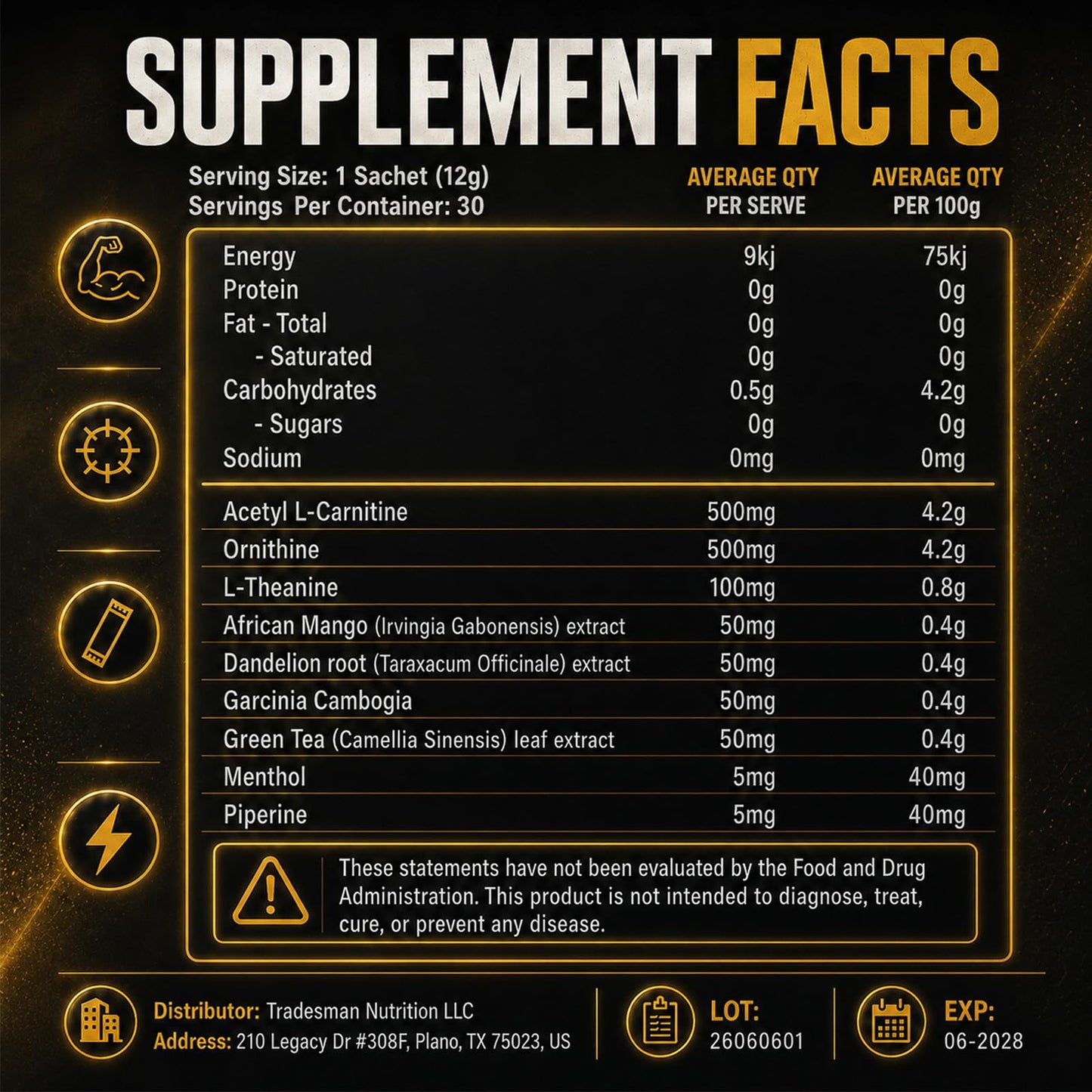 TRADESMAN NUTRITION Shred Powder 16.19 Ounce