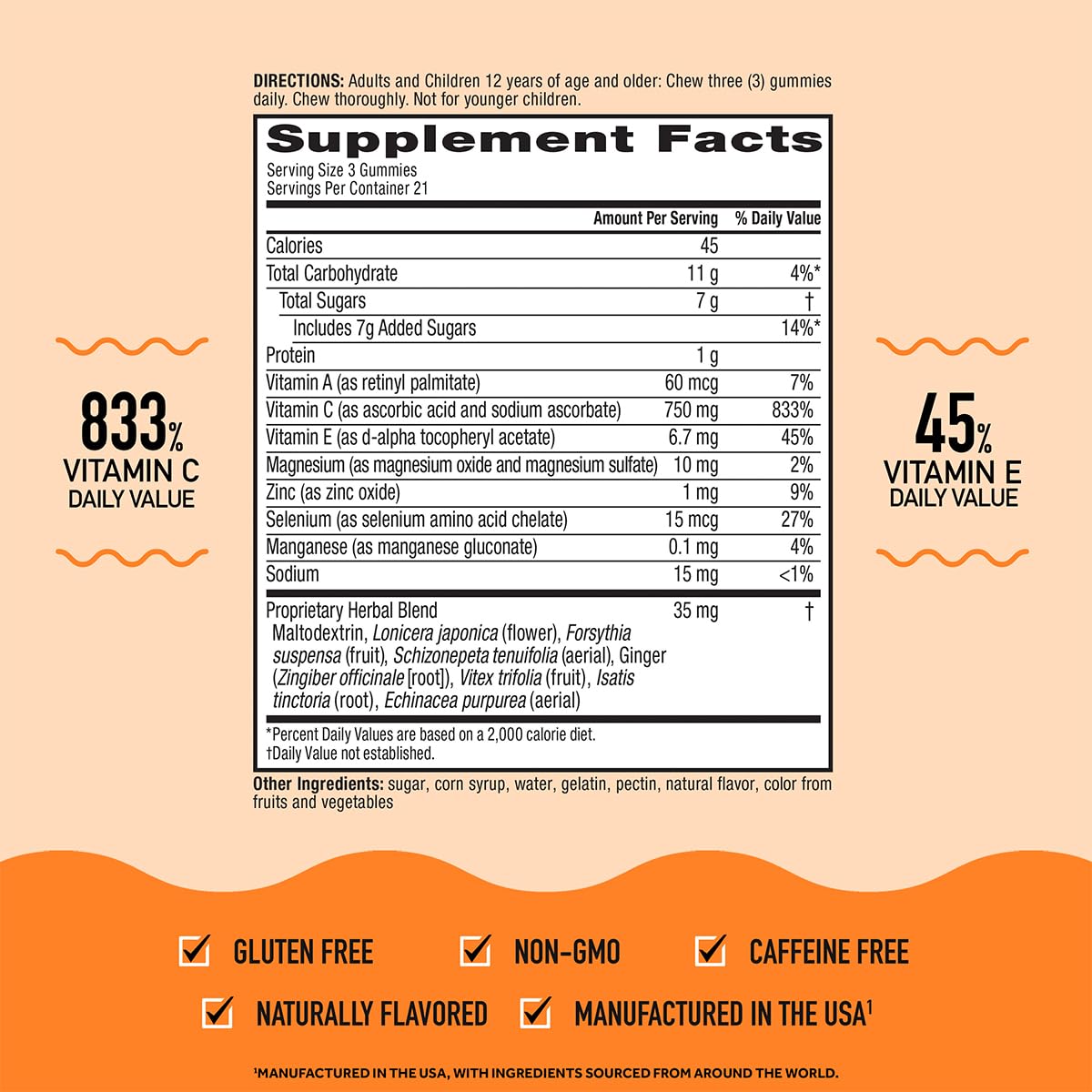 Airborne 750mg Vitamin C Gummies for Adults, 126 Count