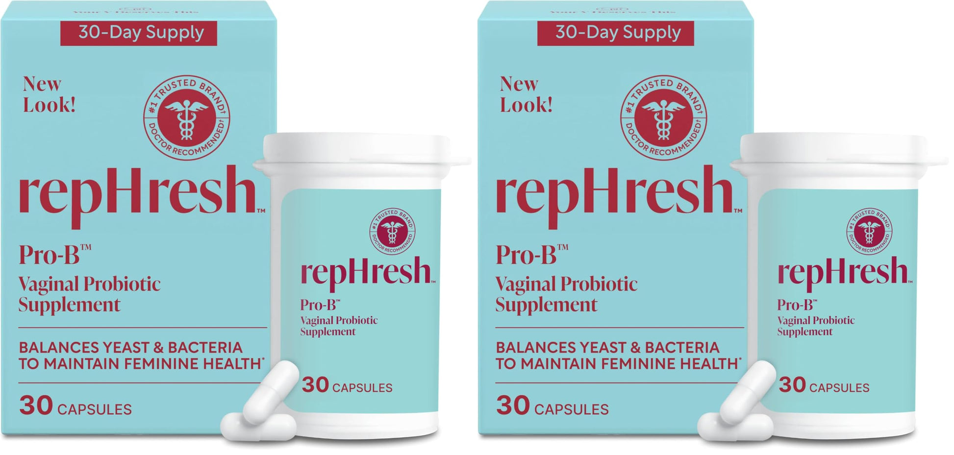 Rephresh Pro-B Vaginal Probiotic Supplement Capsules, 60 Count