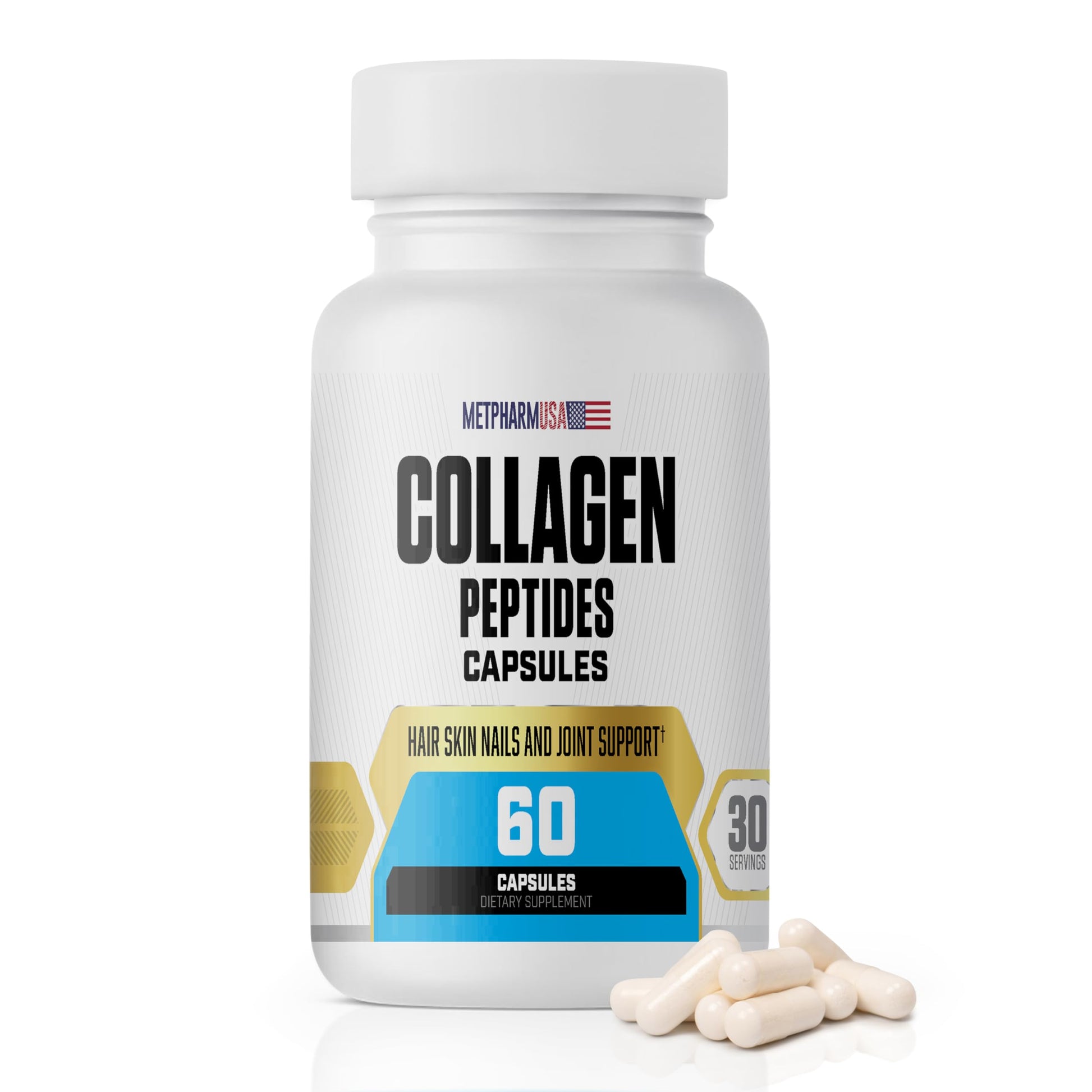 MetpharmUSA Collagen Peptides Capsules 60 Count