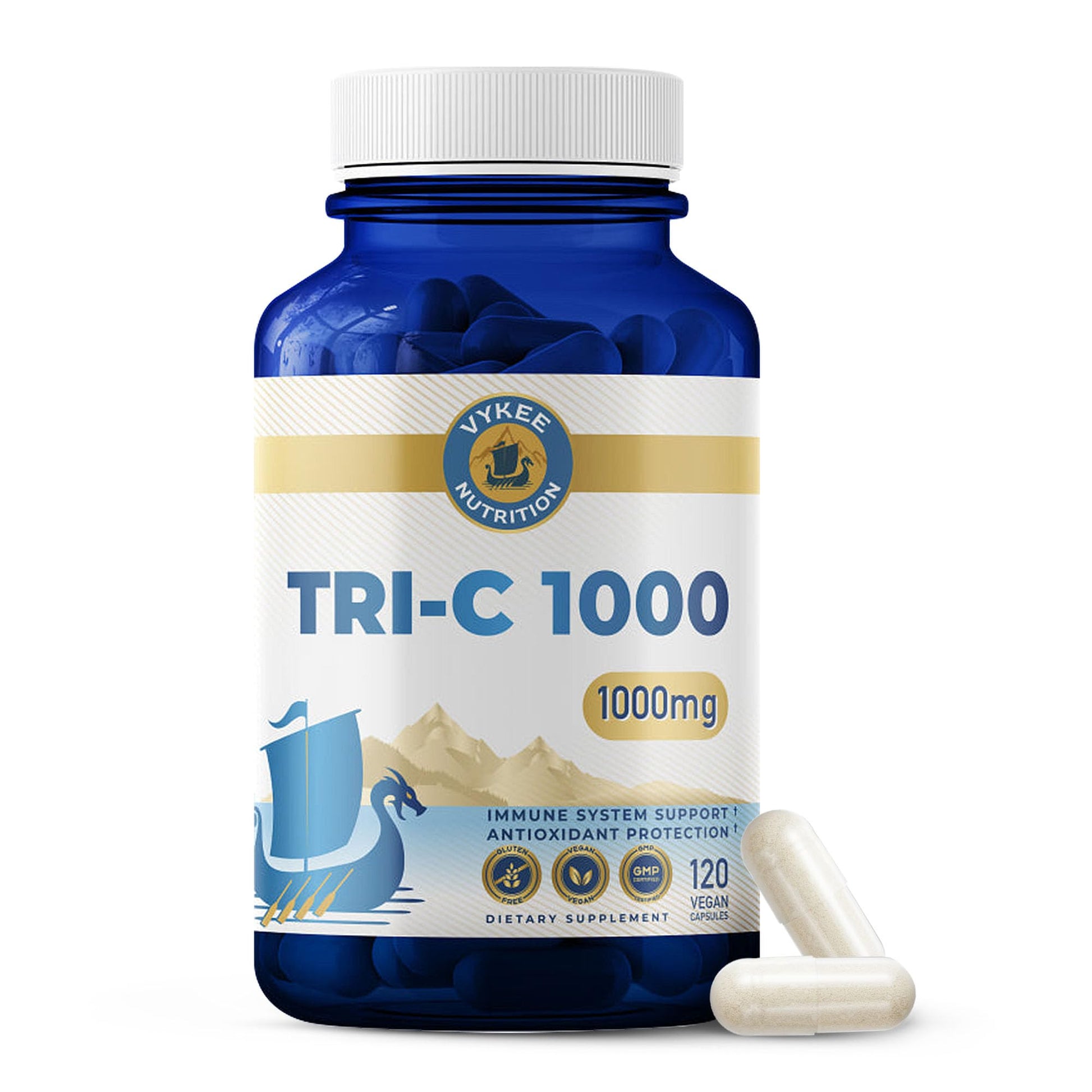 Vykee Nutrition Tri-C 1000 Triple-Source Vitamin C Complex Capsule, 120 Count