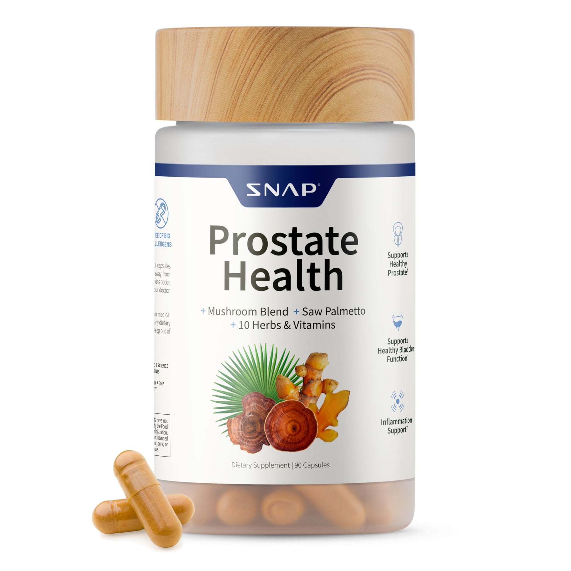 Snap Supplements Prostate Health Supplements for Men Capsules, 90 Count