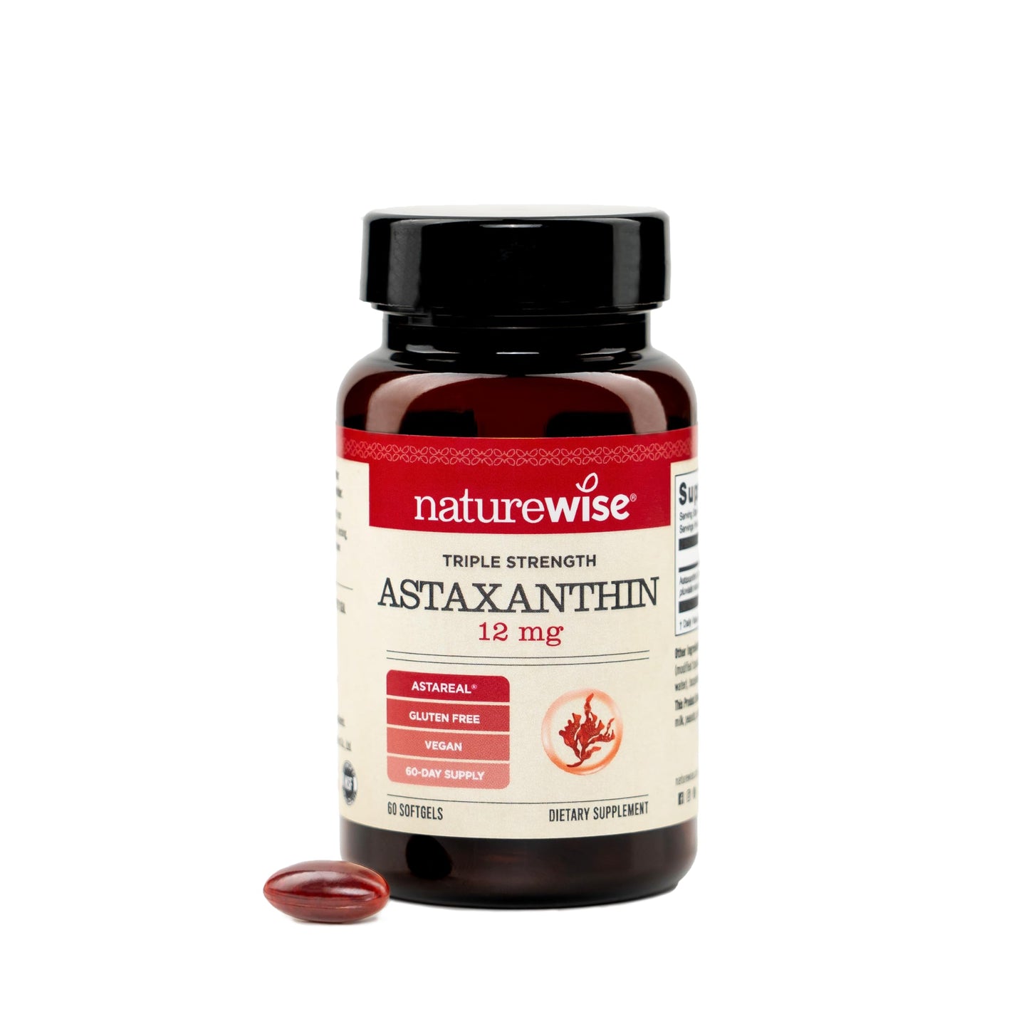 NatureWise Triple Strength Astaxanthin 12mg with AstaReal Softgels 60 Count