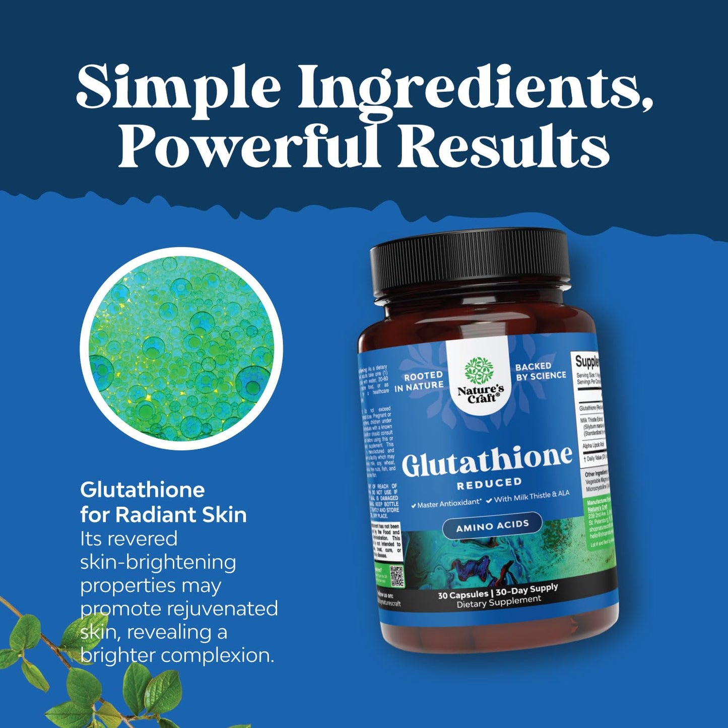 Natures Craft Reduced Glutathione with Milk Thistle Chewable Vitamin C Gummies 90 Count