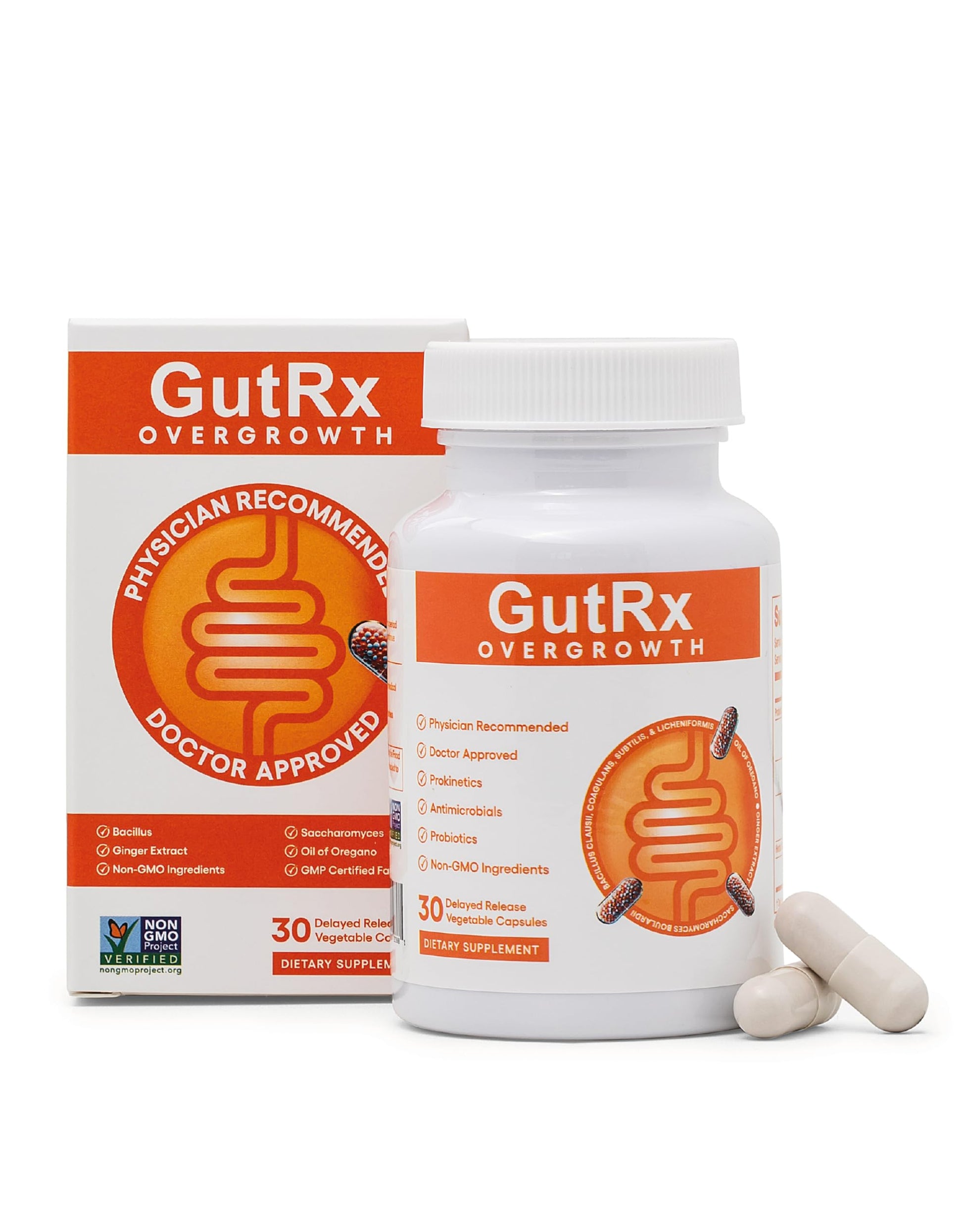 GutRx Overgrowth Probiotics, 30 Capsules
